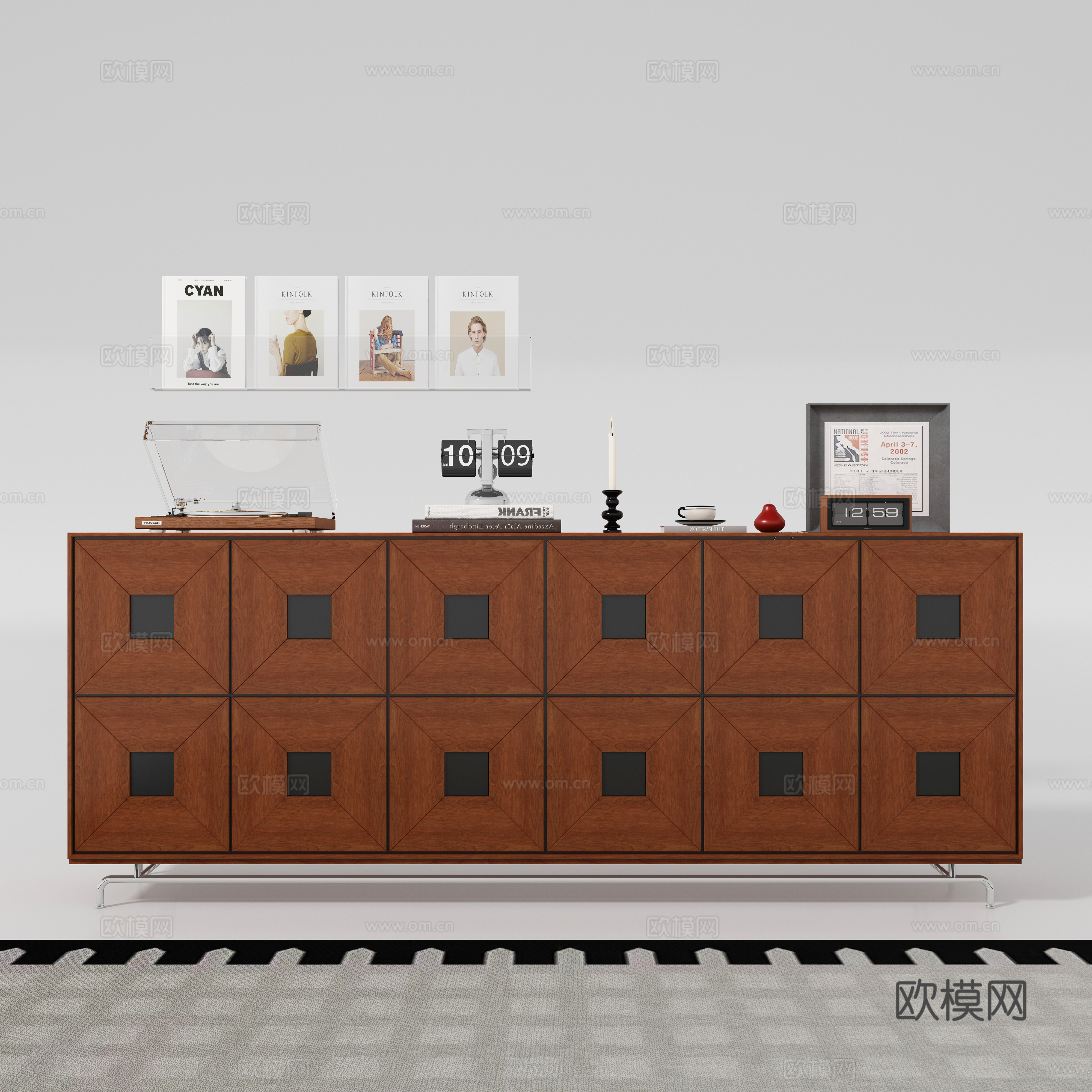 Middle-aged side cabinet 3D model of entrance cabinet