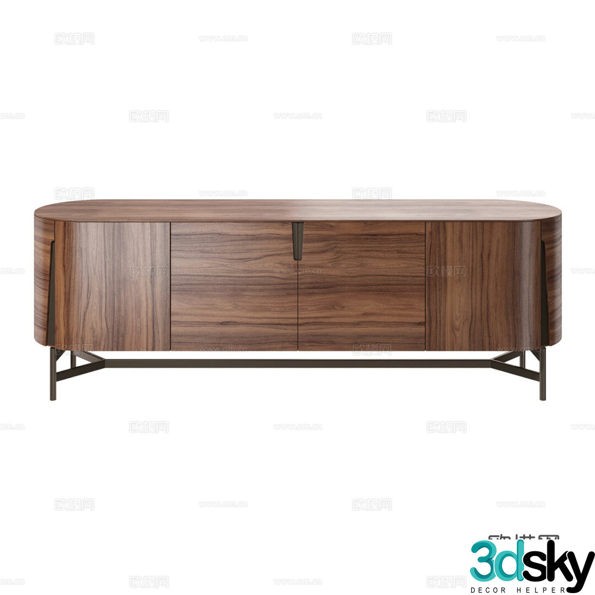 Modern Italian solid wood TV cabinet 3D model