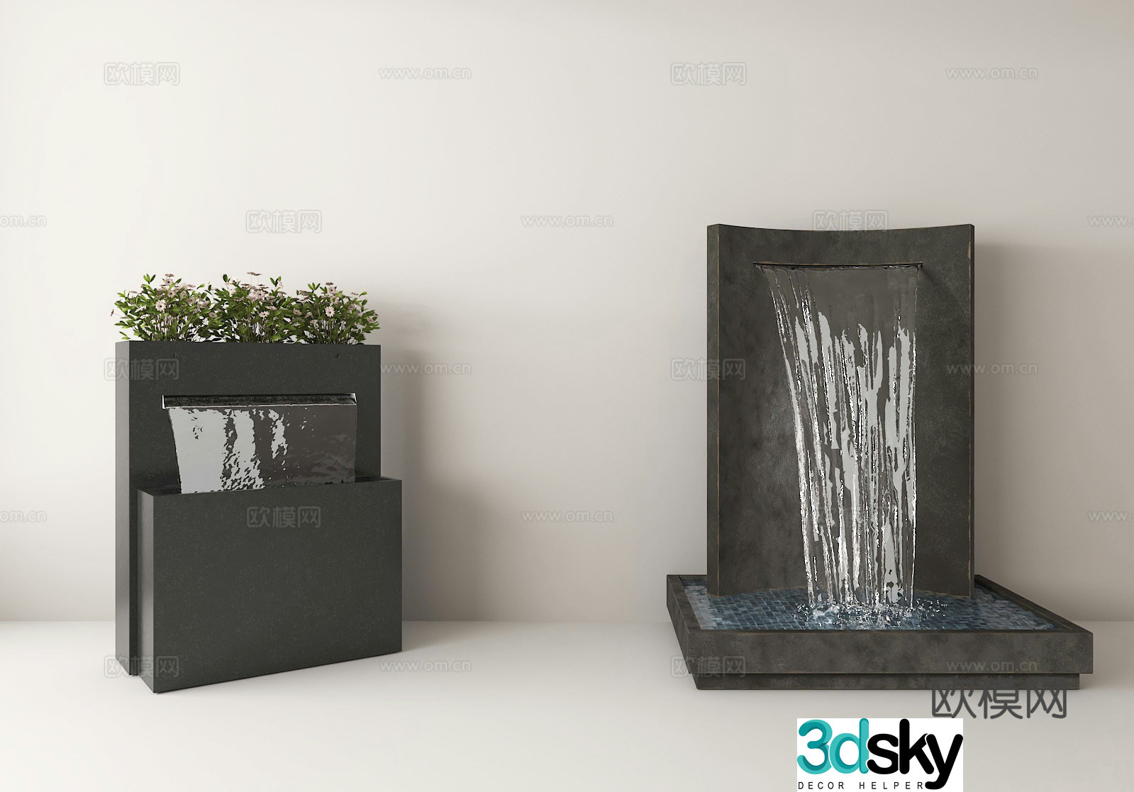 Inspiration for the courtyard waterscape simple flowing water sketch interior landscaping decoration waterscape art installation 3D model
