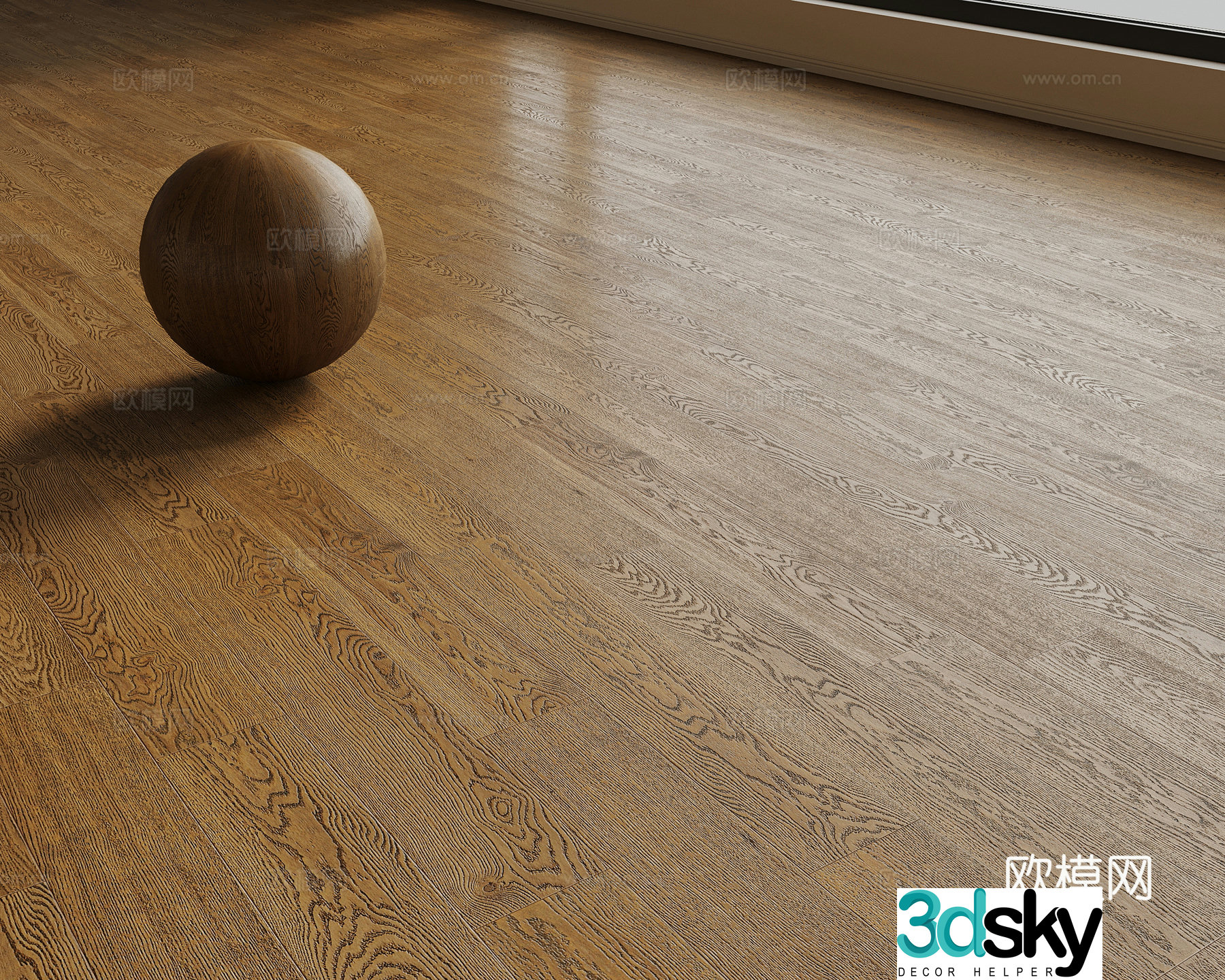 Modern wooden floor Herringbone wooden floor 3d model