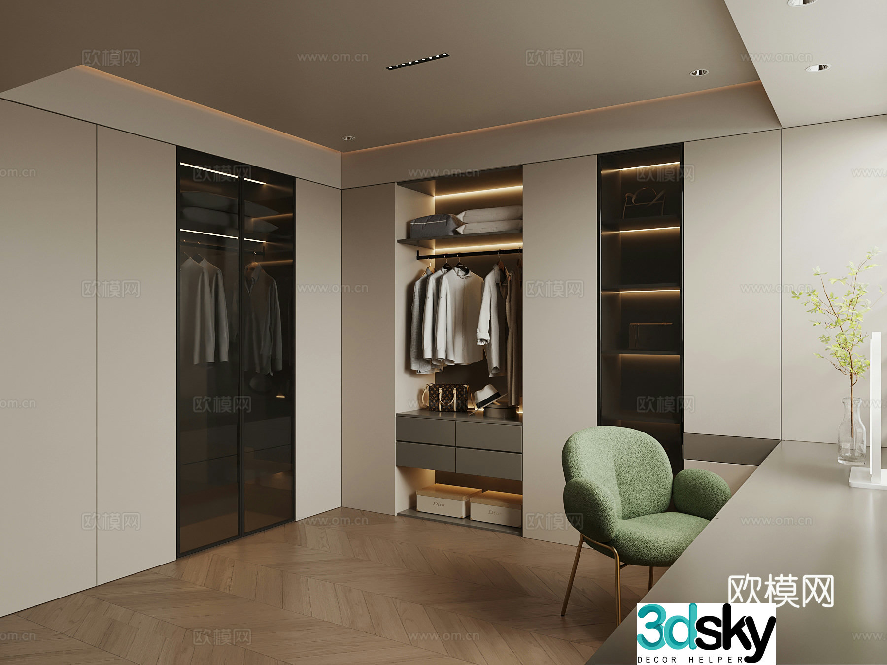 Modern cloakroom 3d model