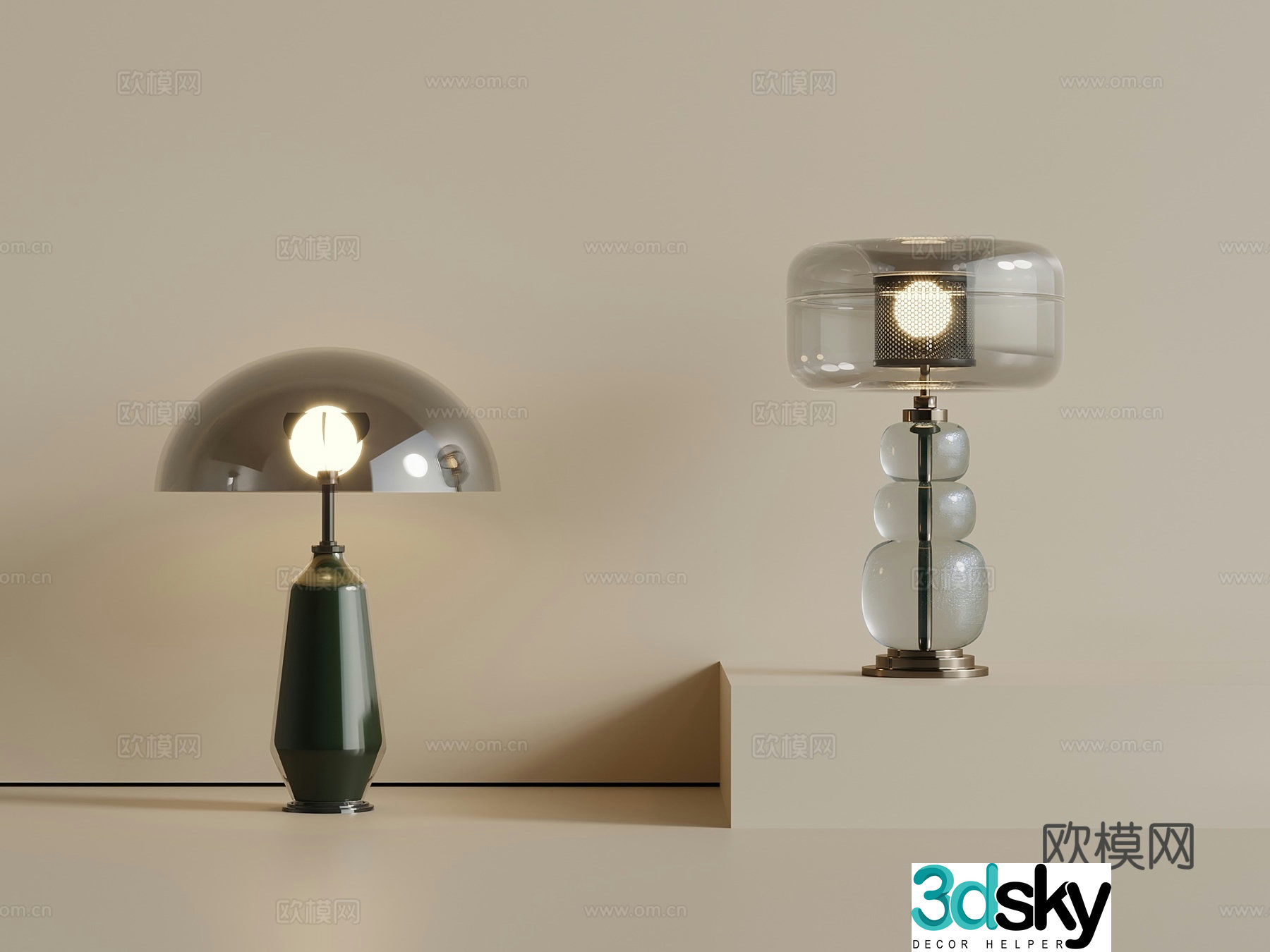 Light luxury Italian desk lamp desk lamp 3d model