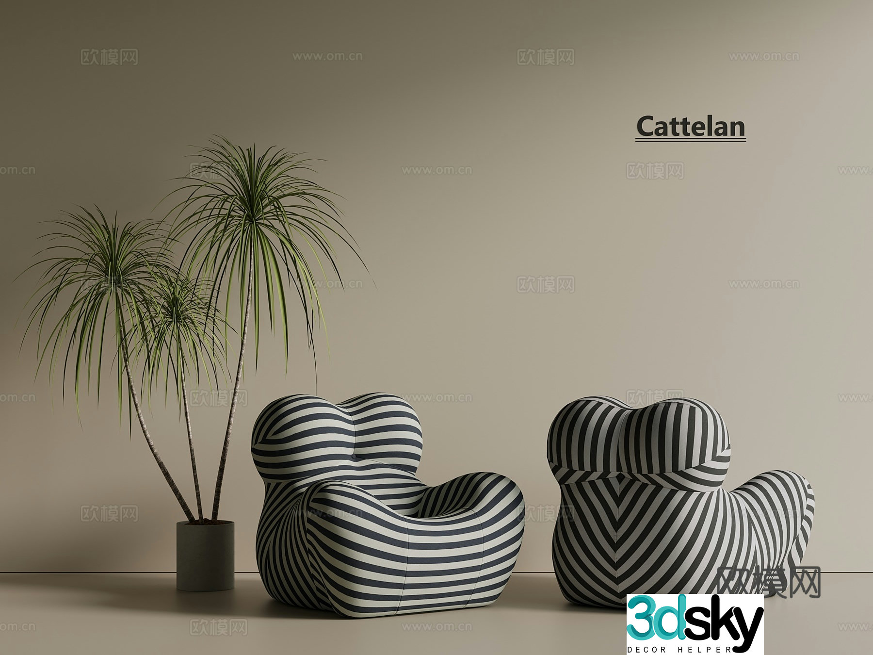 Wasabi Cream Casual Chair Cloth Chair Leather Chair Sofa Chair 3D Model