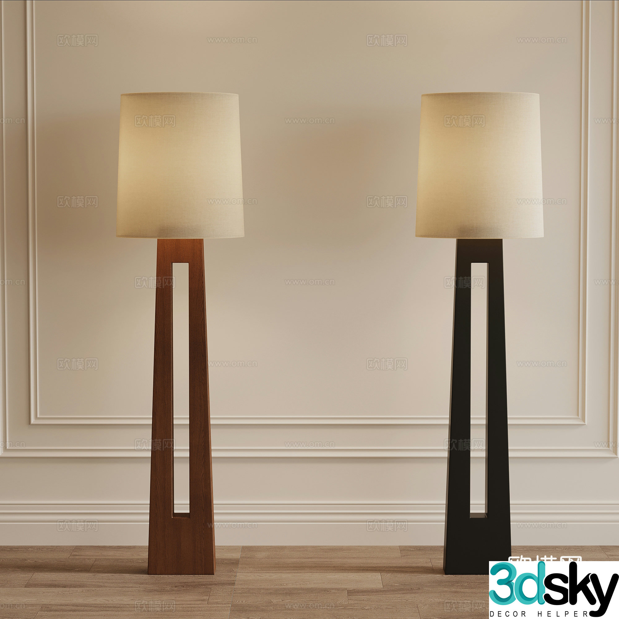 Floor lamp French medieval style floor lamp 3D model