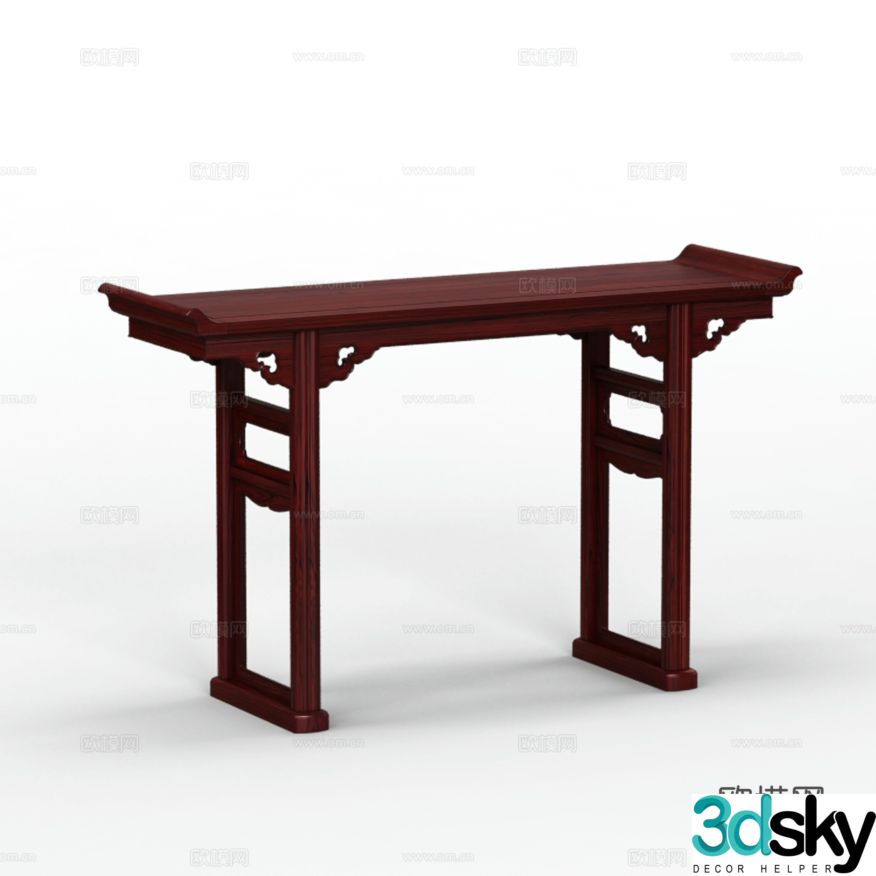 Chinese style table altar table solid wood mahogany 3d model