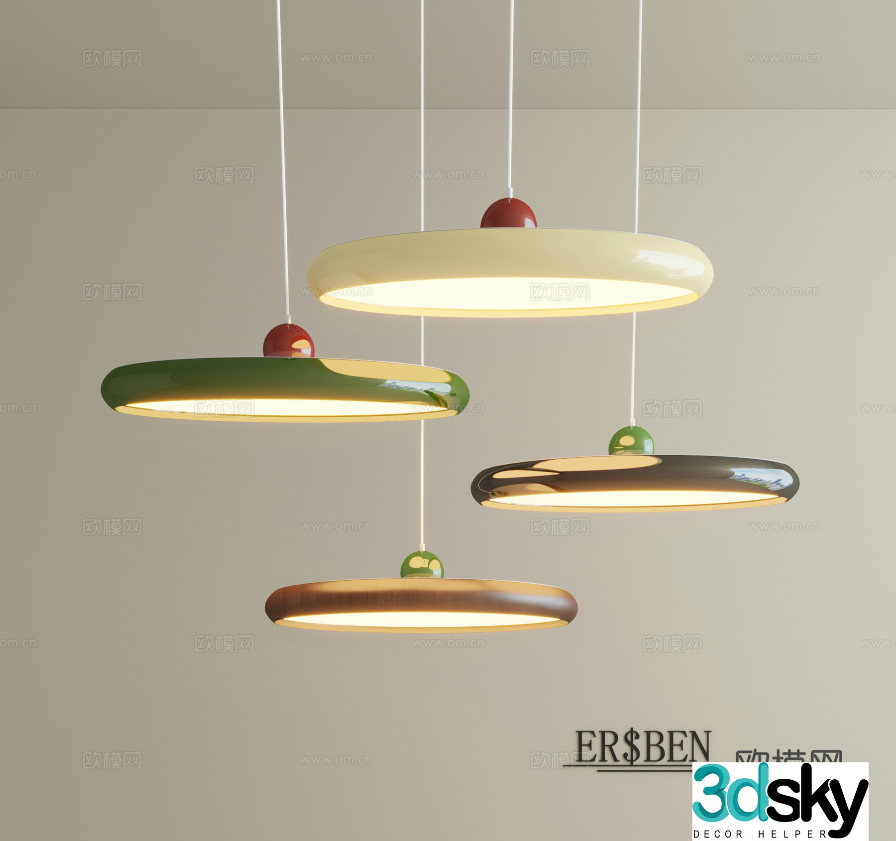 Medium style eye protection chandeliers minimalist creative Japanese retro American smart dimming high-end restaurant light 3D model