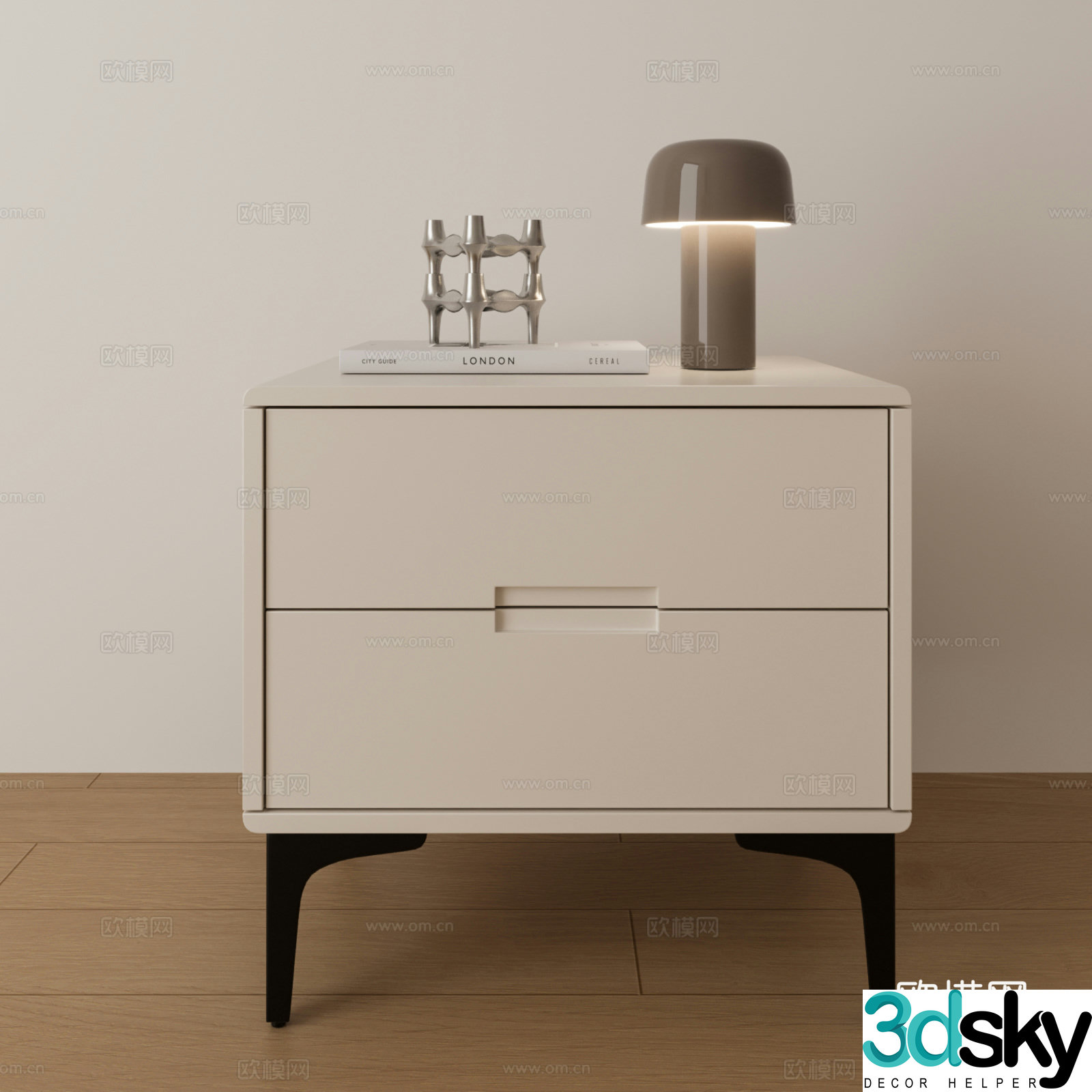 Modern minimalist bedside table 3d model