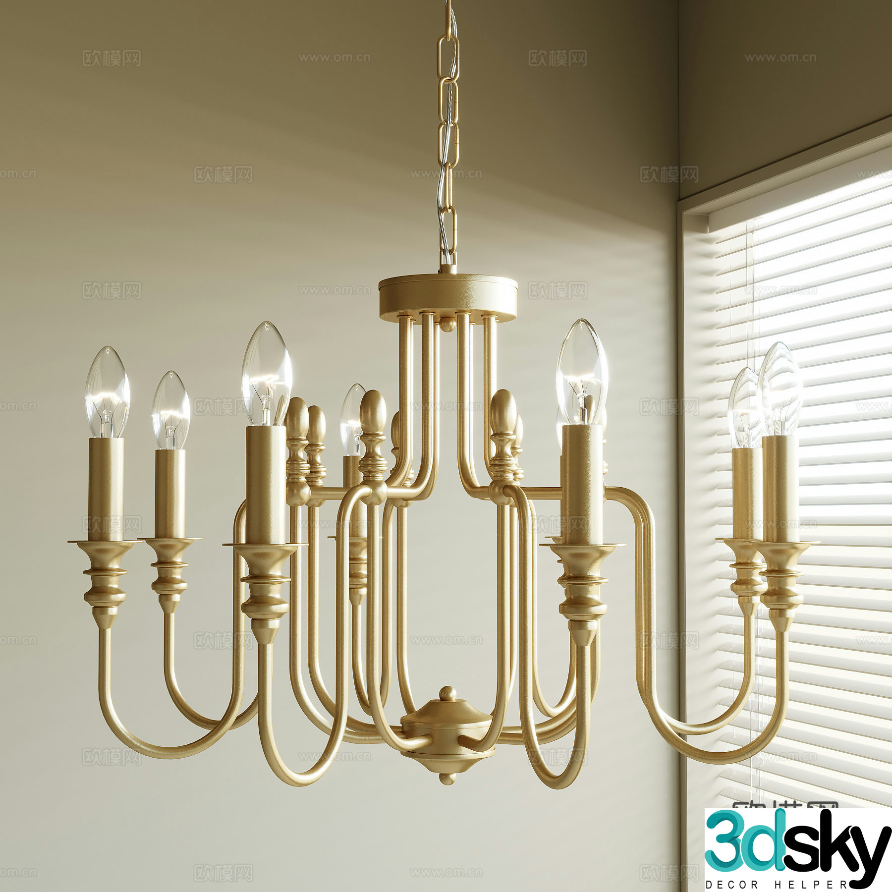 Modern chandelier 3d model