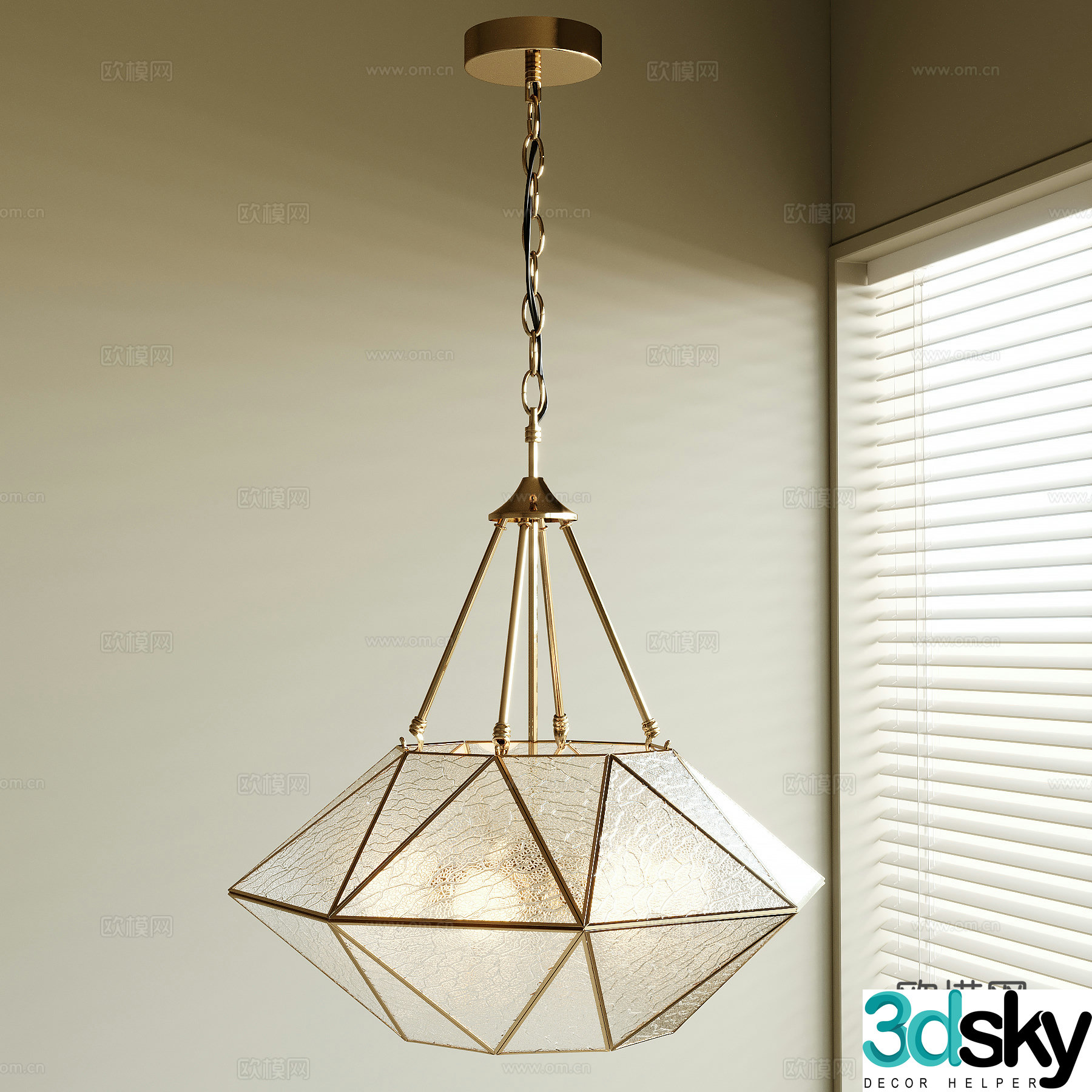 French medieval style chandelier 3d model