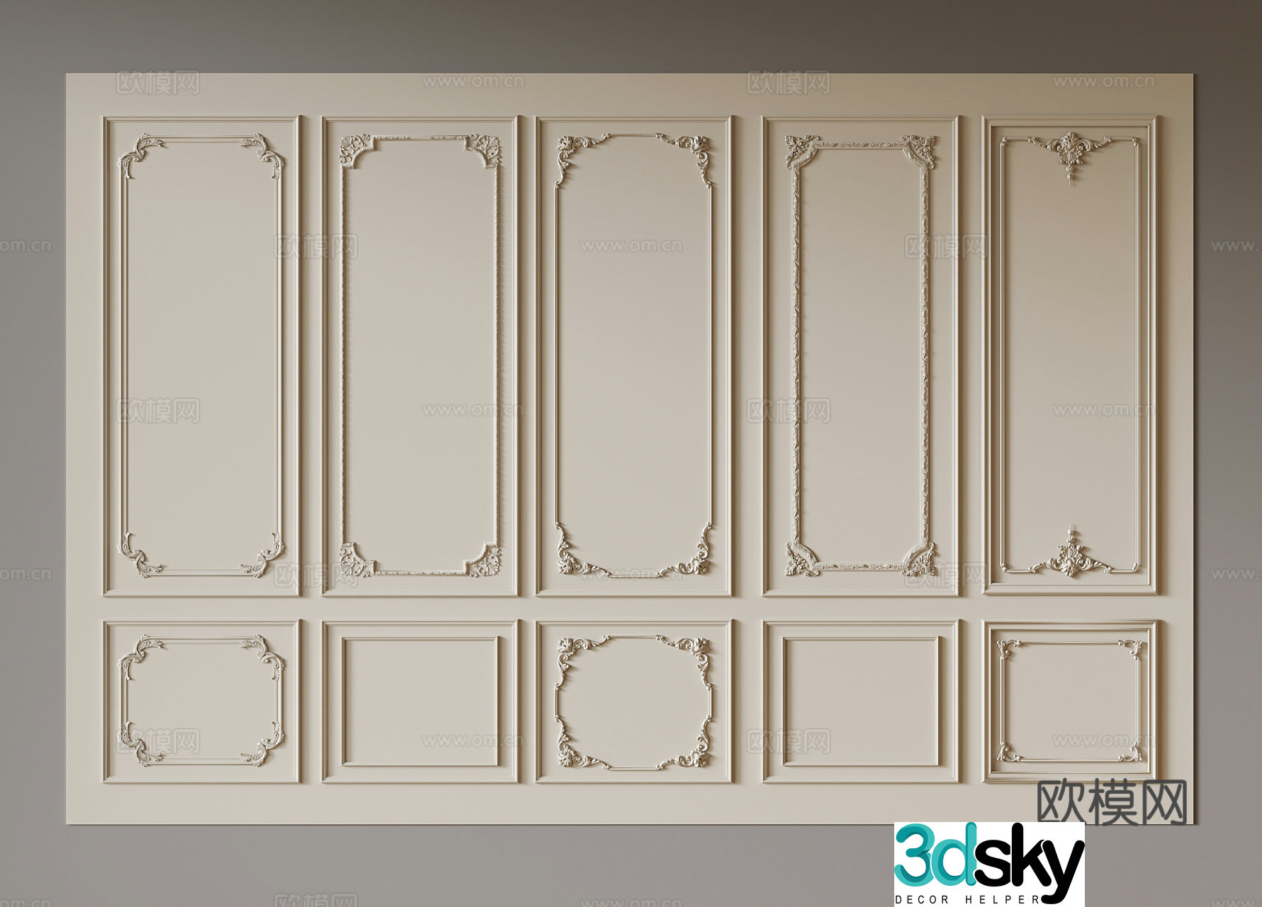 French wall panel line 3d model
