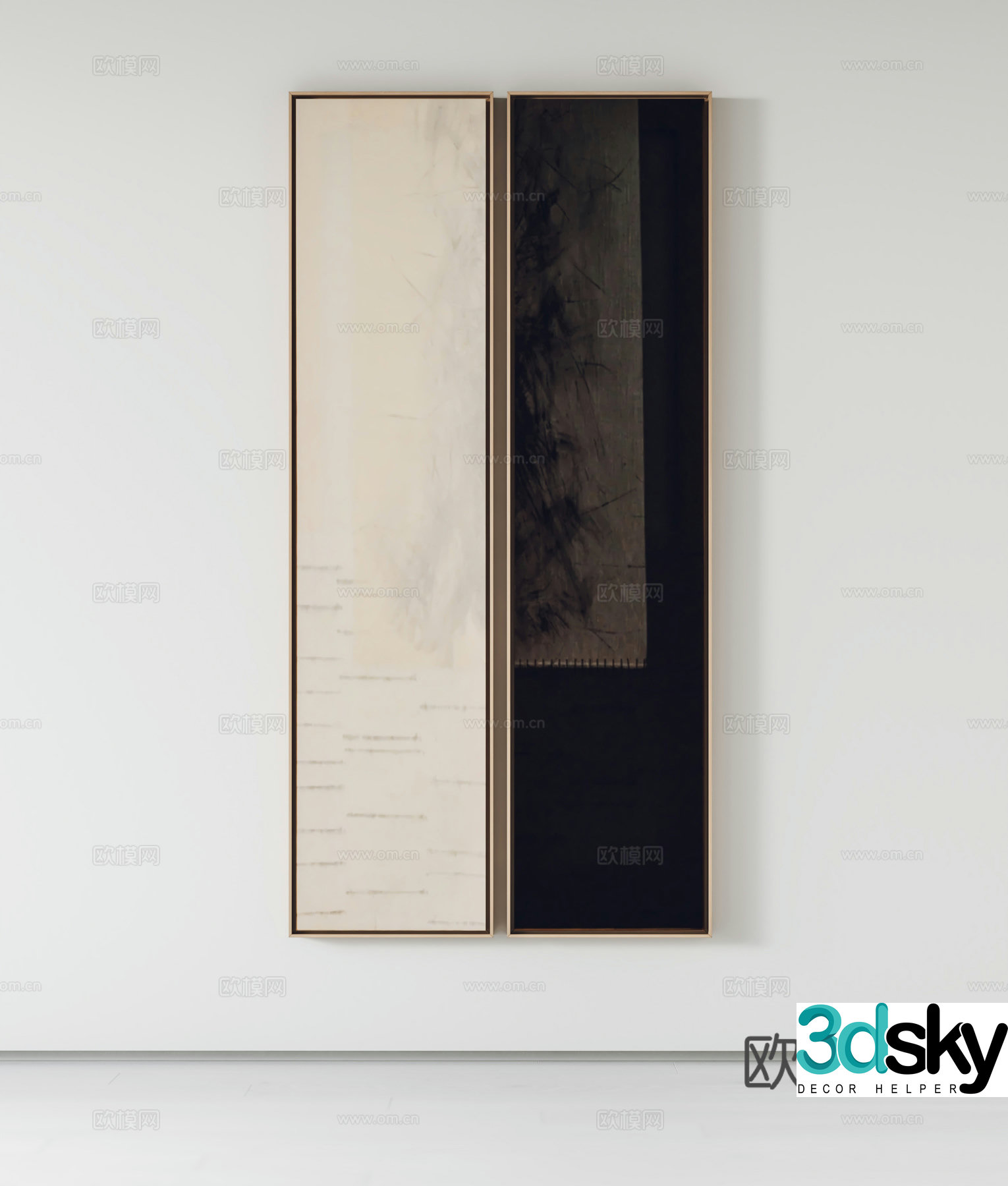 Modern hanging paintings decorative painting 3d model