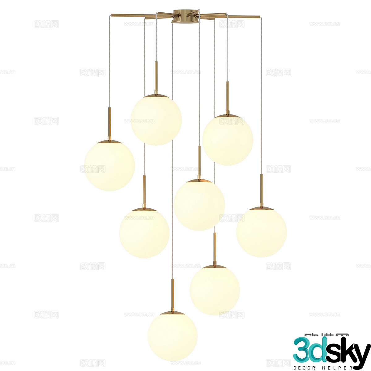 Modern minimalist spherical chandelier chandelier Simple chandelier Restaurant chandelier Living room chandelier Lamp 3D model