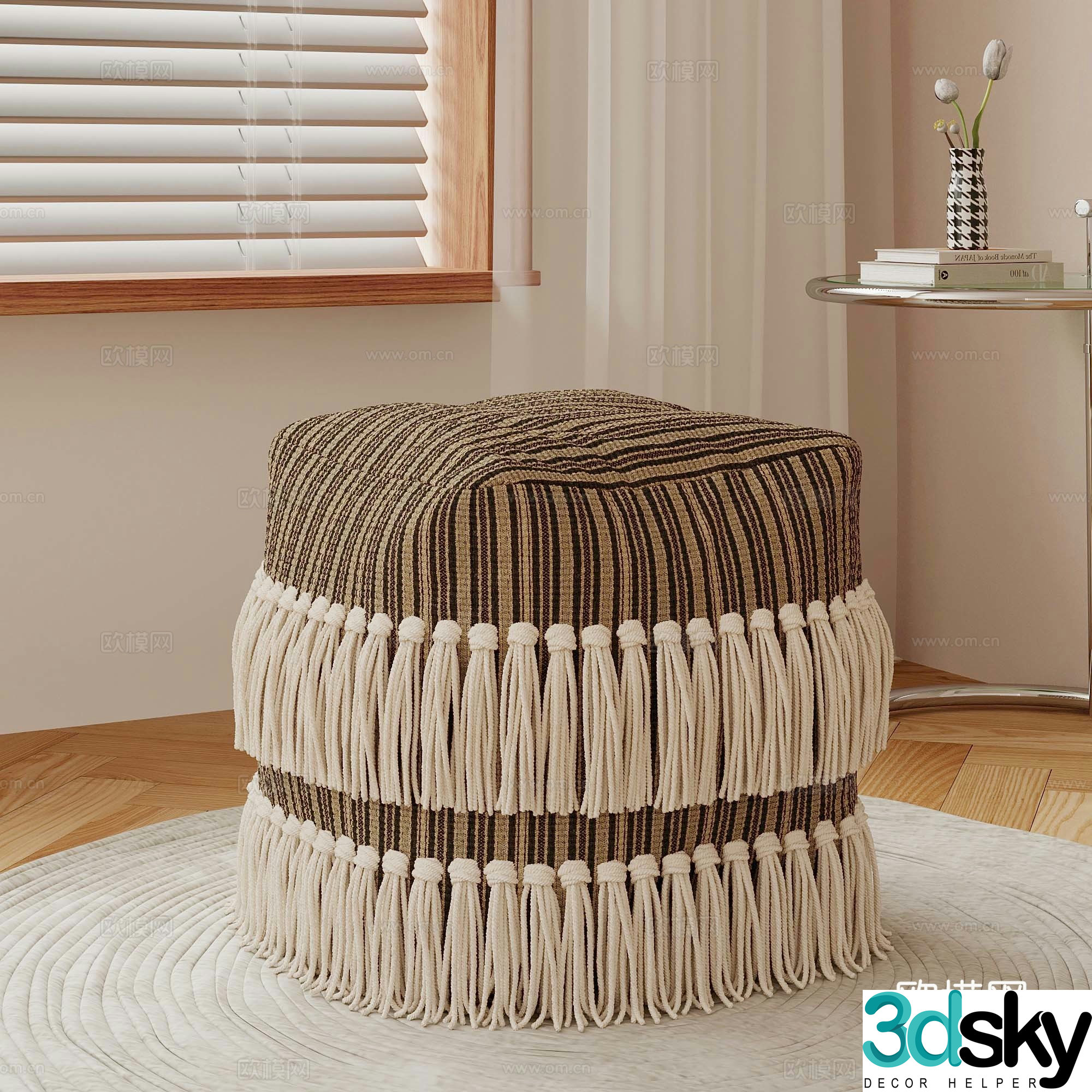 Jijifeng stool tassel stool 3d model