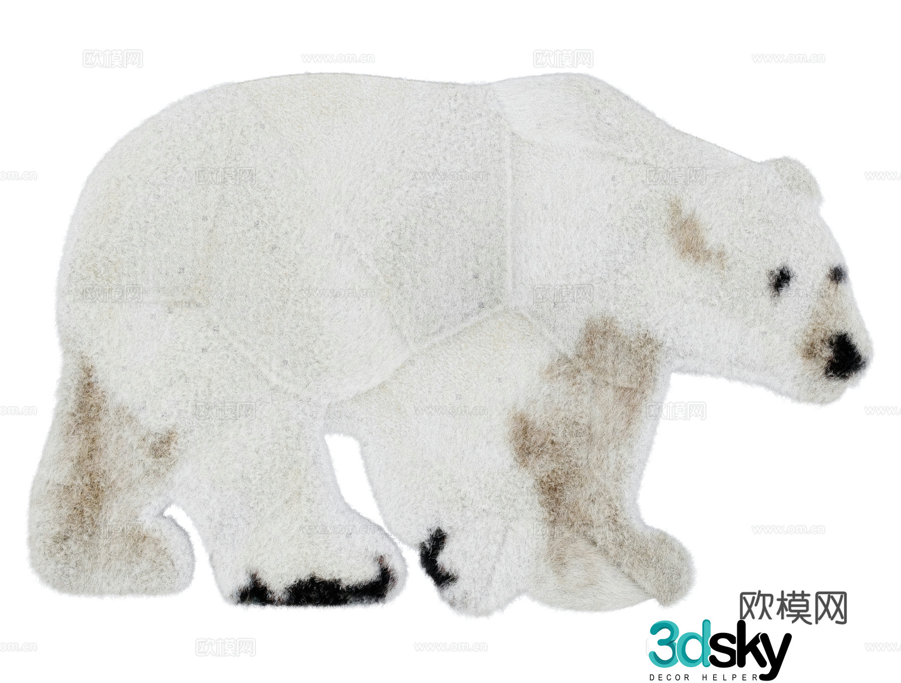 Modern plush carpet 3d model