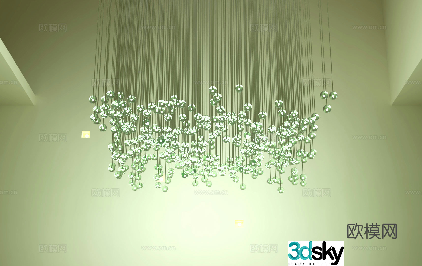 Chandelier matrix light luxury style 3D model