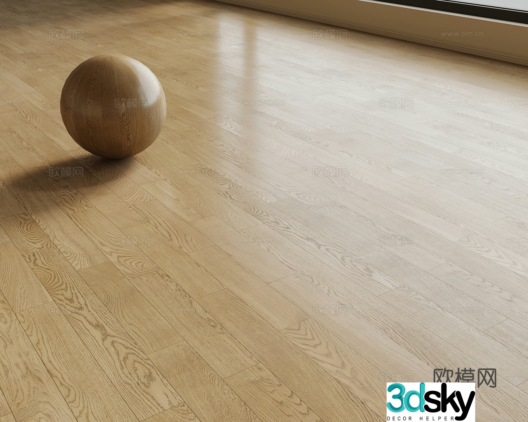 Modern wooden floor Herringbone wooden floor 3d model