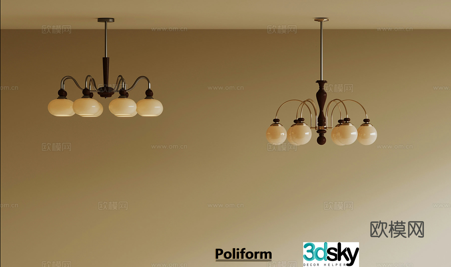 3D model of medieval style chandelier