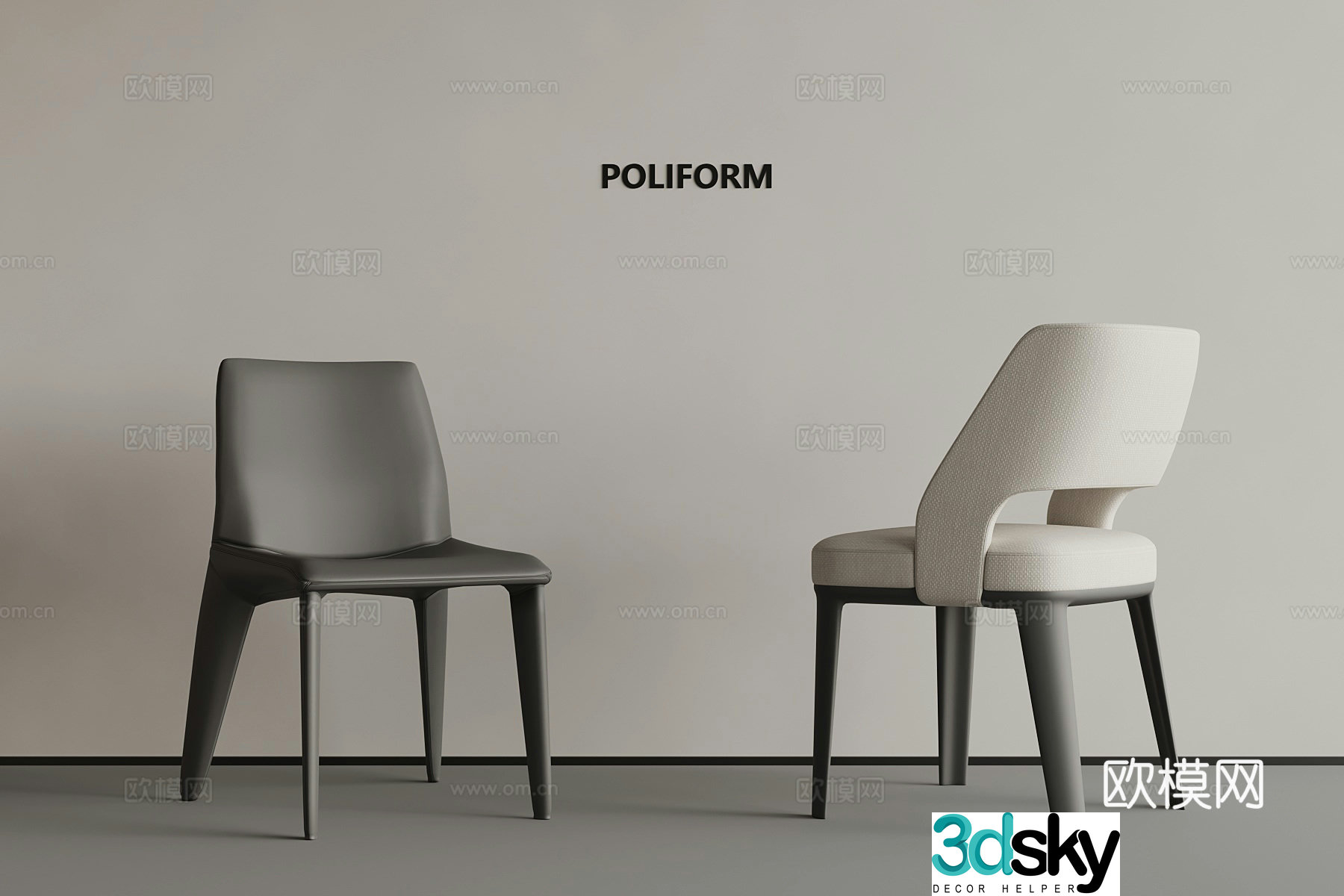 Modern casual chair single chair 3d model