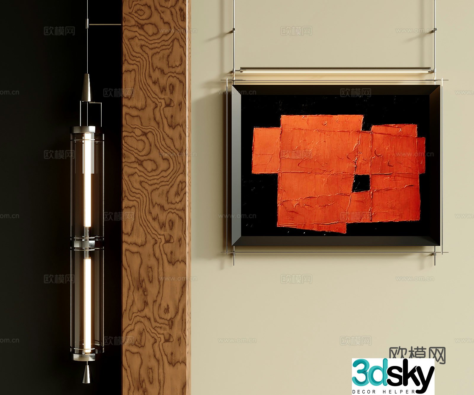 Modern medieval style wall light 3d model