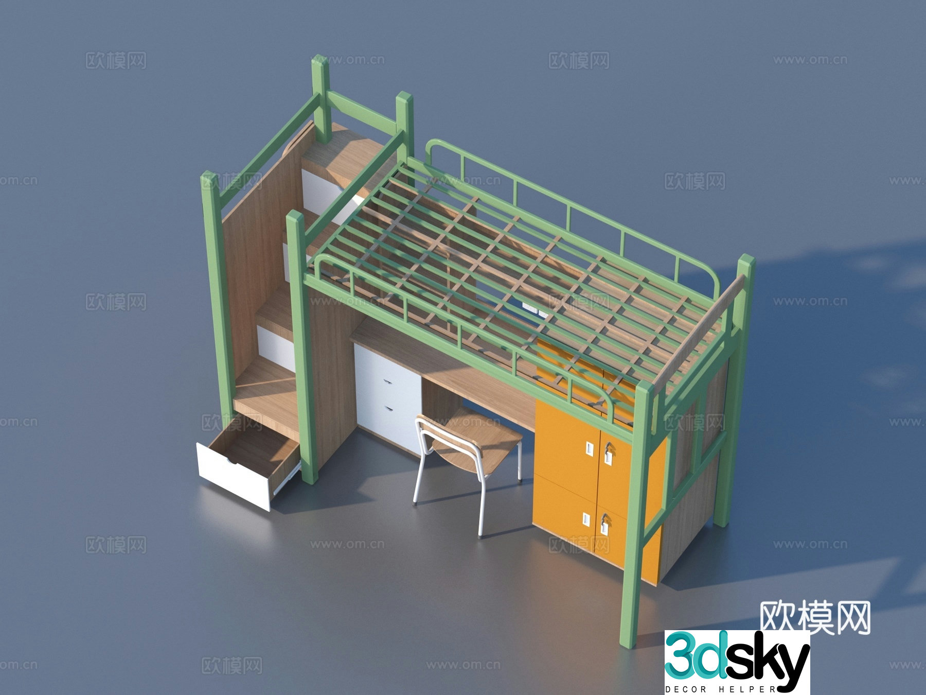 Getting on and getting out of bed Student bed Furniture 3d model