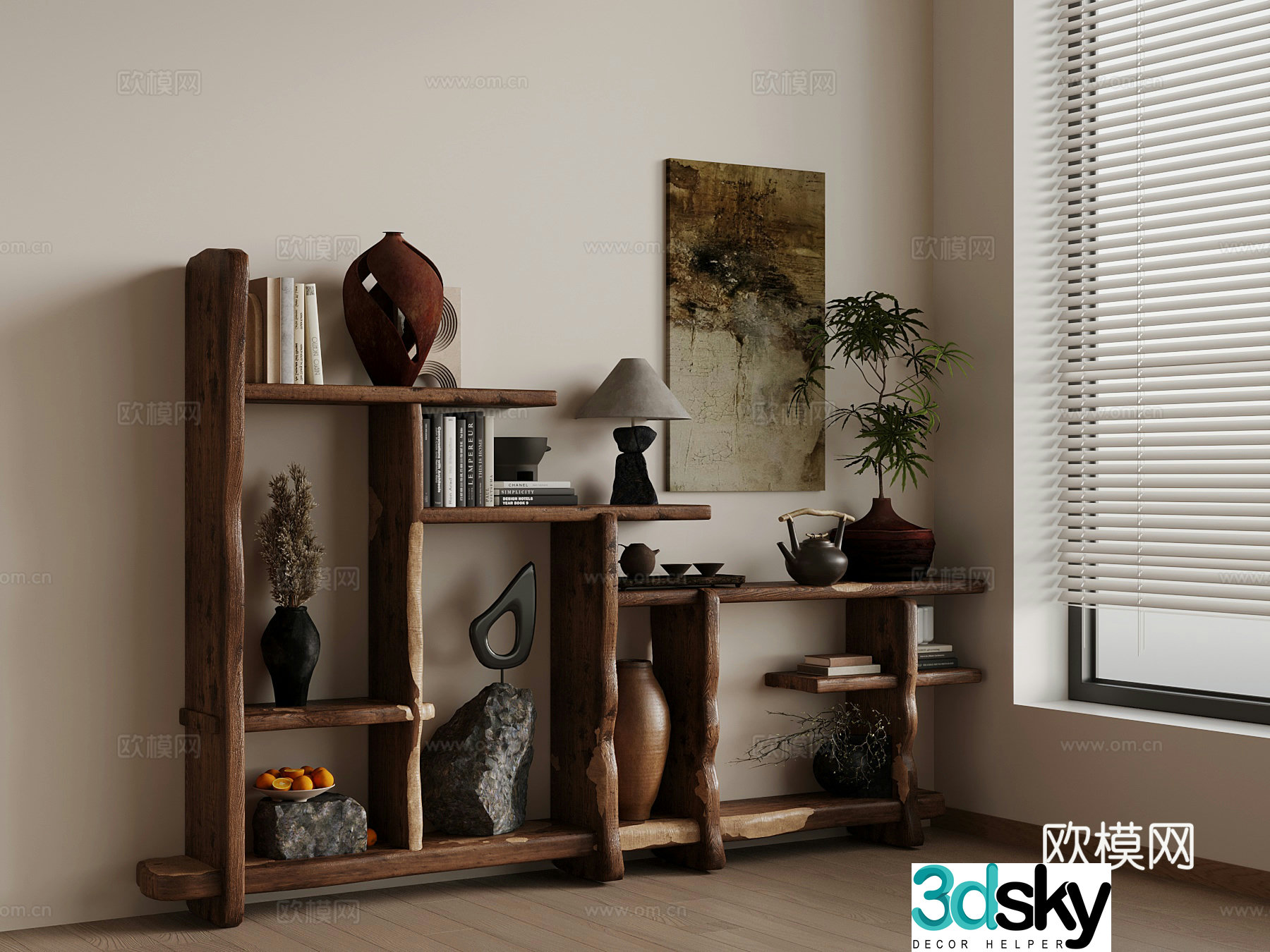 New Chinese style storage rack 3D model