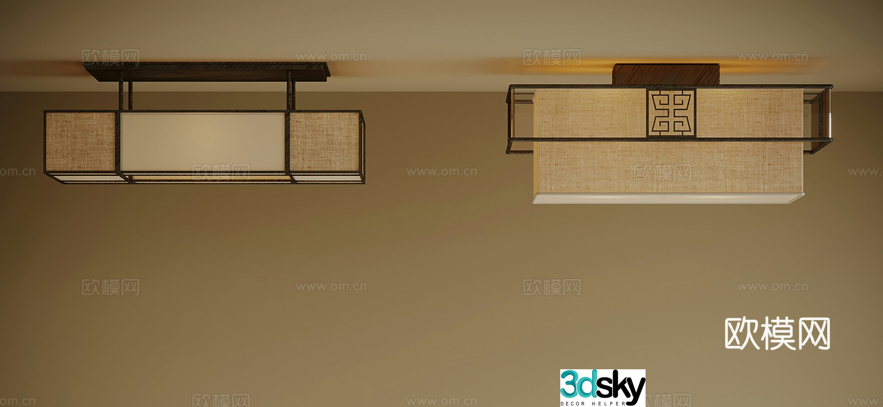 New Chinese ceiling light 3D model