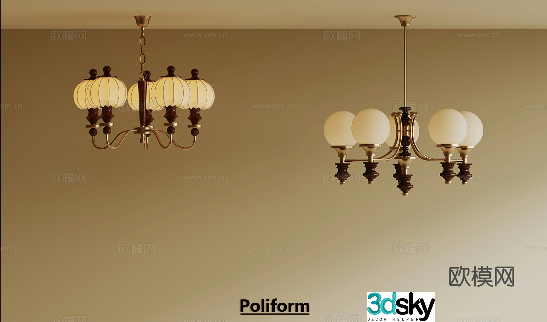 3D model of medieval style chandelier