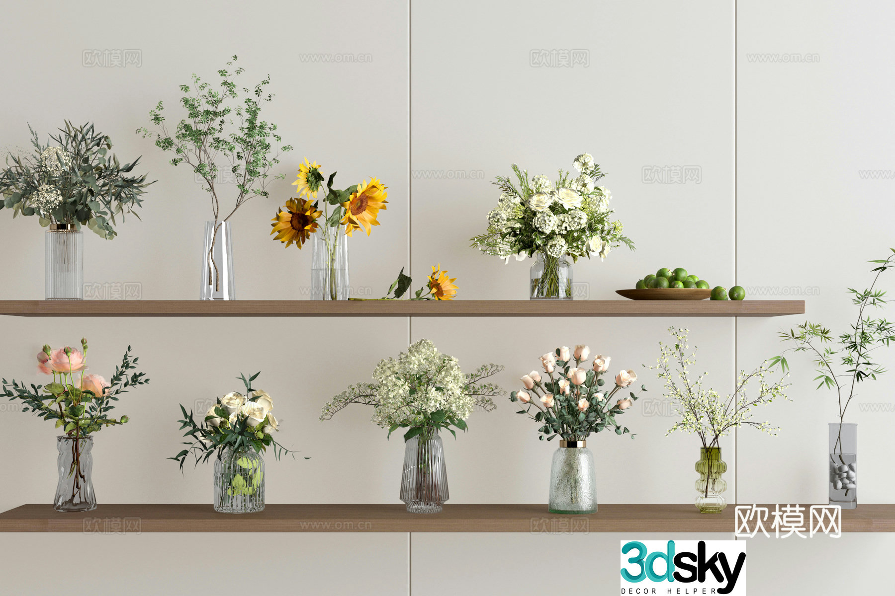 Flower vase decorative ornaments ornaments 3d model