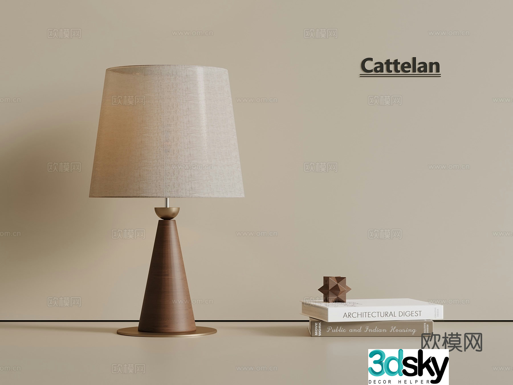 Middle Chinese style desk lamp desk lamp bedside desk lamp 3D model