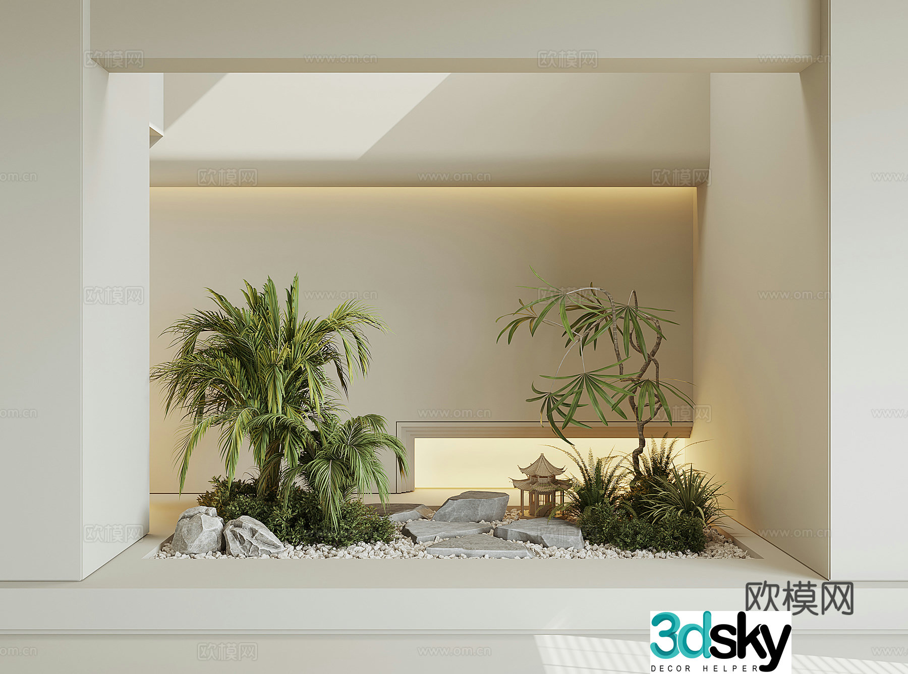 Modern houseplant landscape 3d model