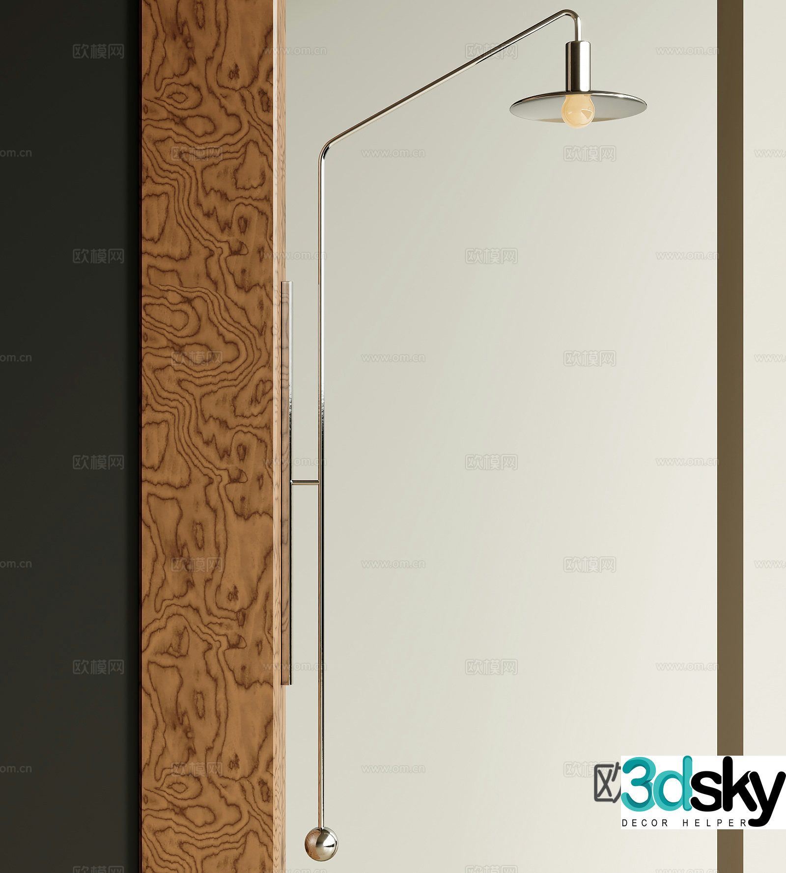 Modern metal wall lamp 3d model