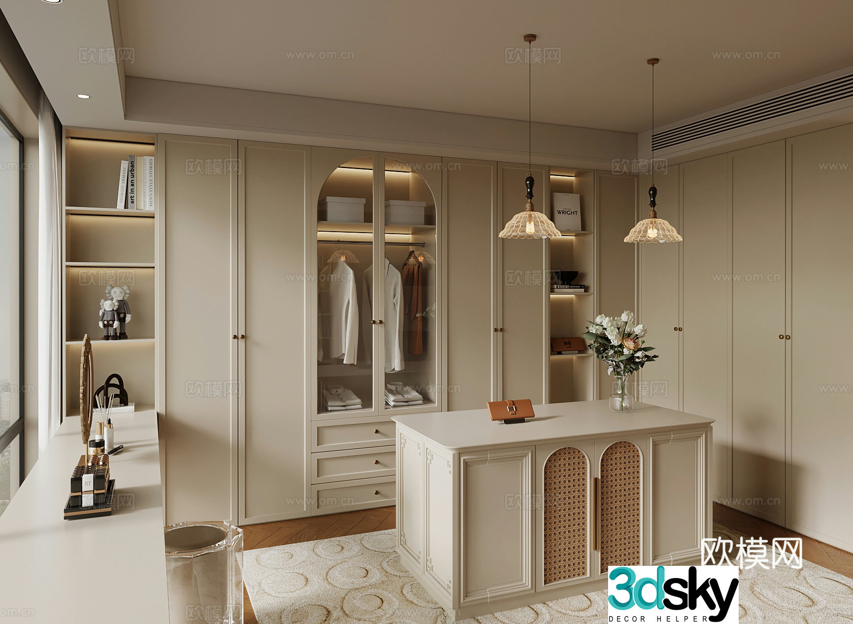 French cloakroom jewelry cabinet 3d model