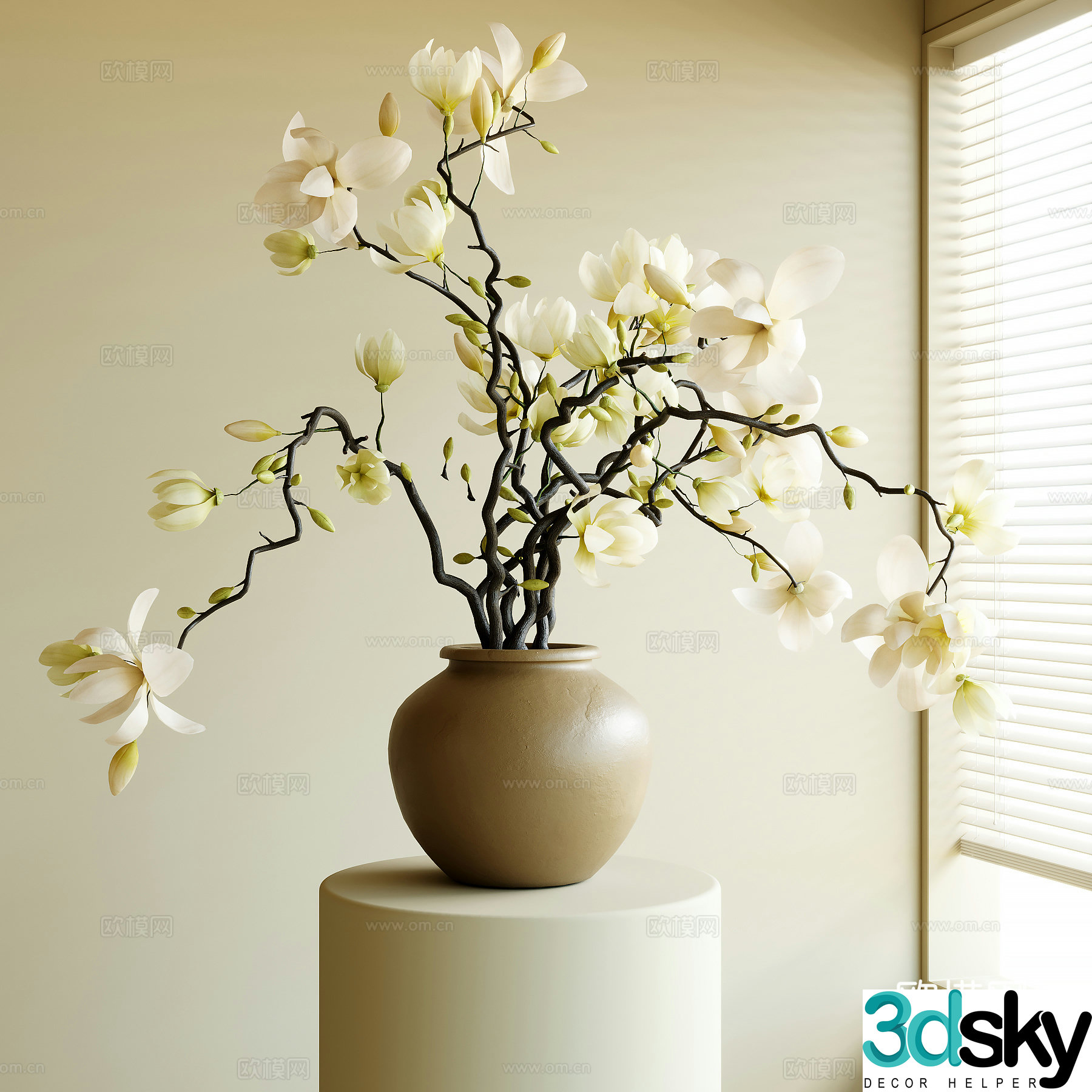 Modern vase flower art 3d model
