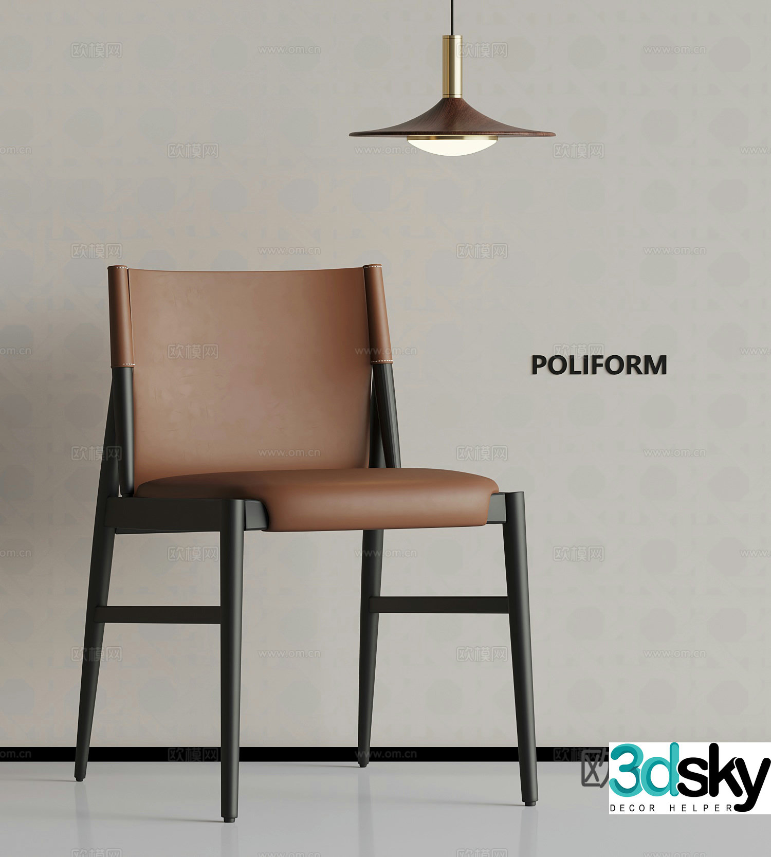 Modern casual chair leather chair 3d model