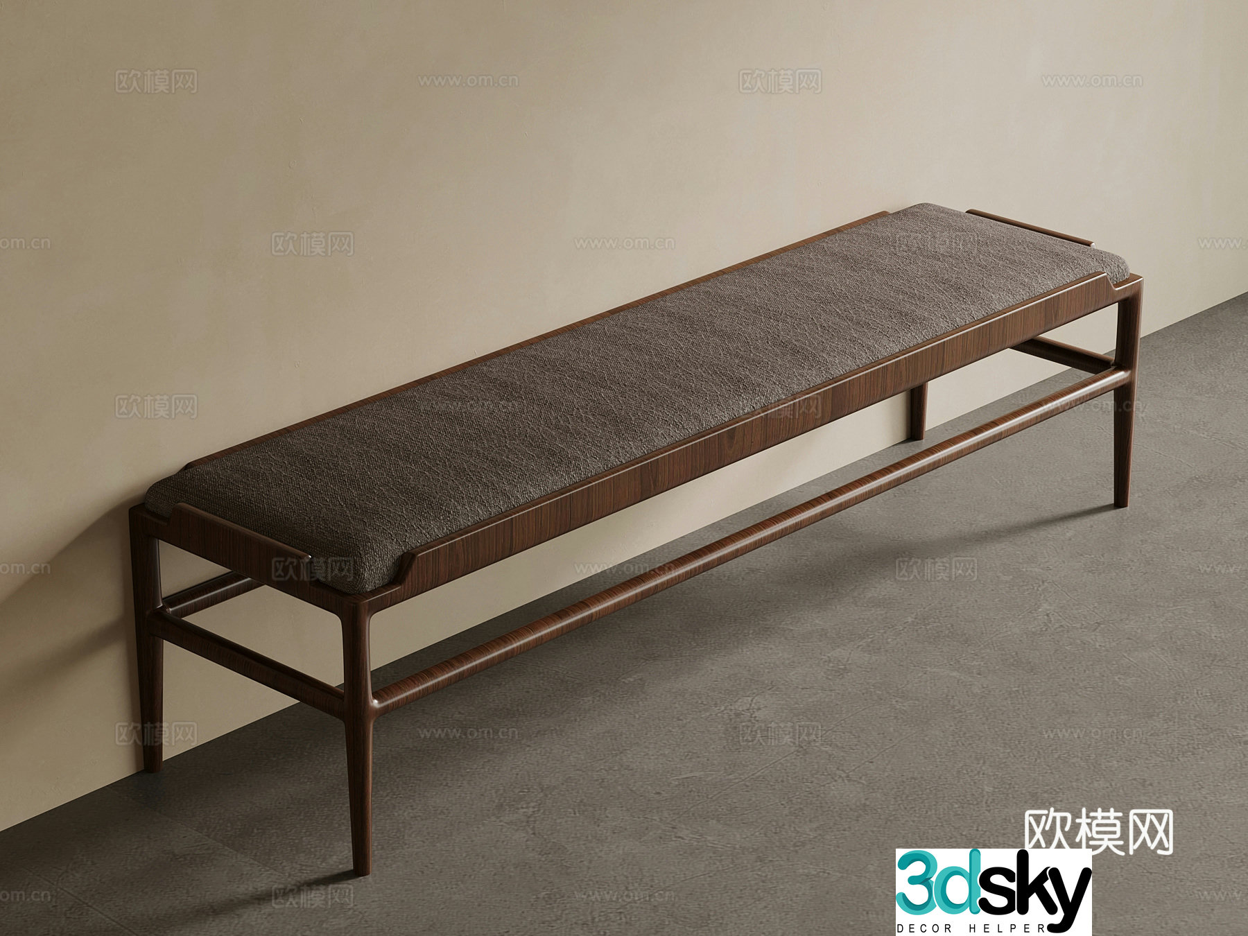 Shoe change stool New Chinese style shoe change stool Bench 3D model