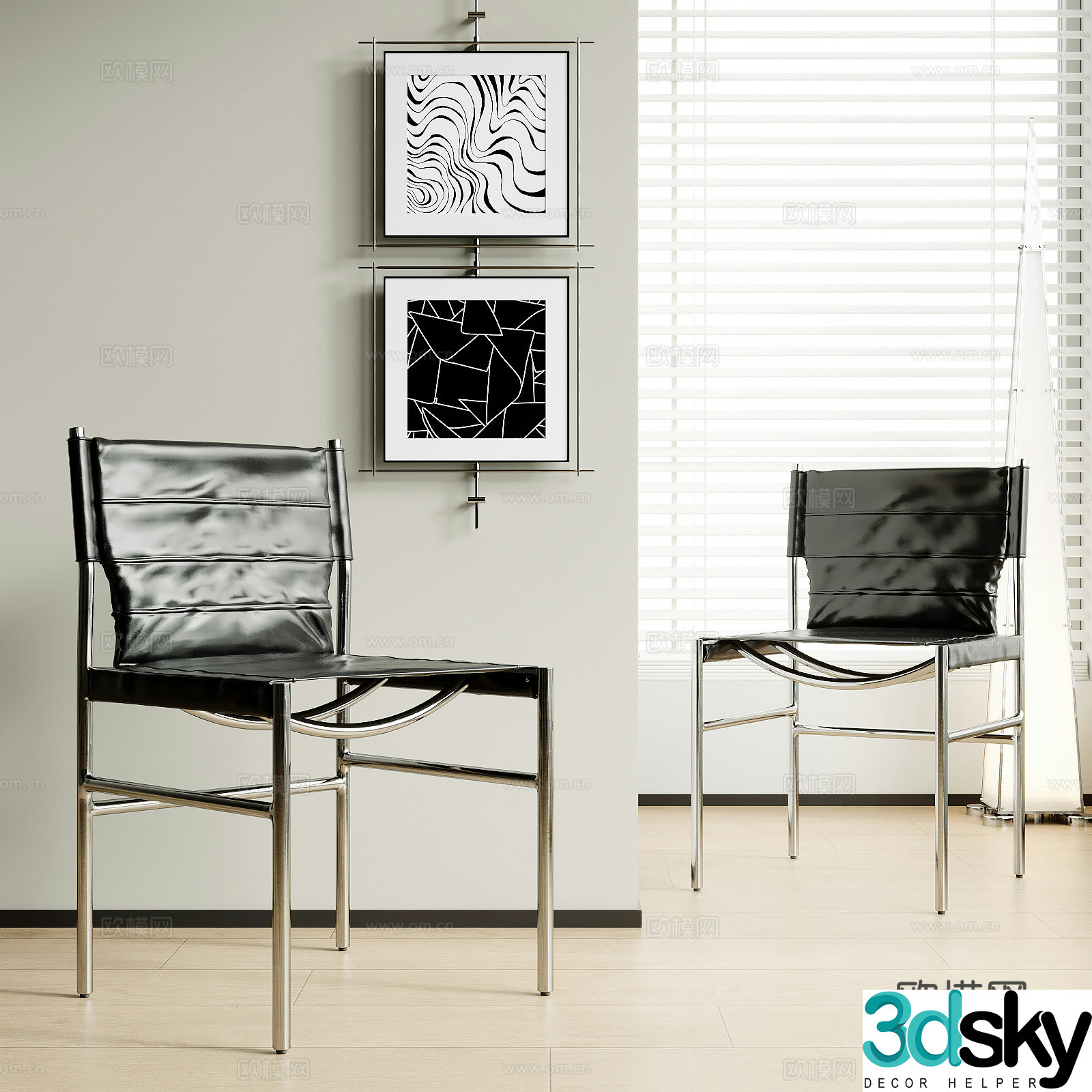 Modern dining chair 3d model