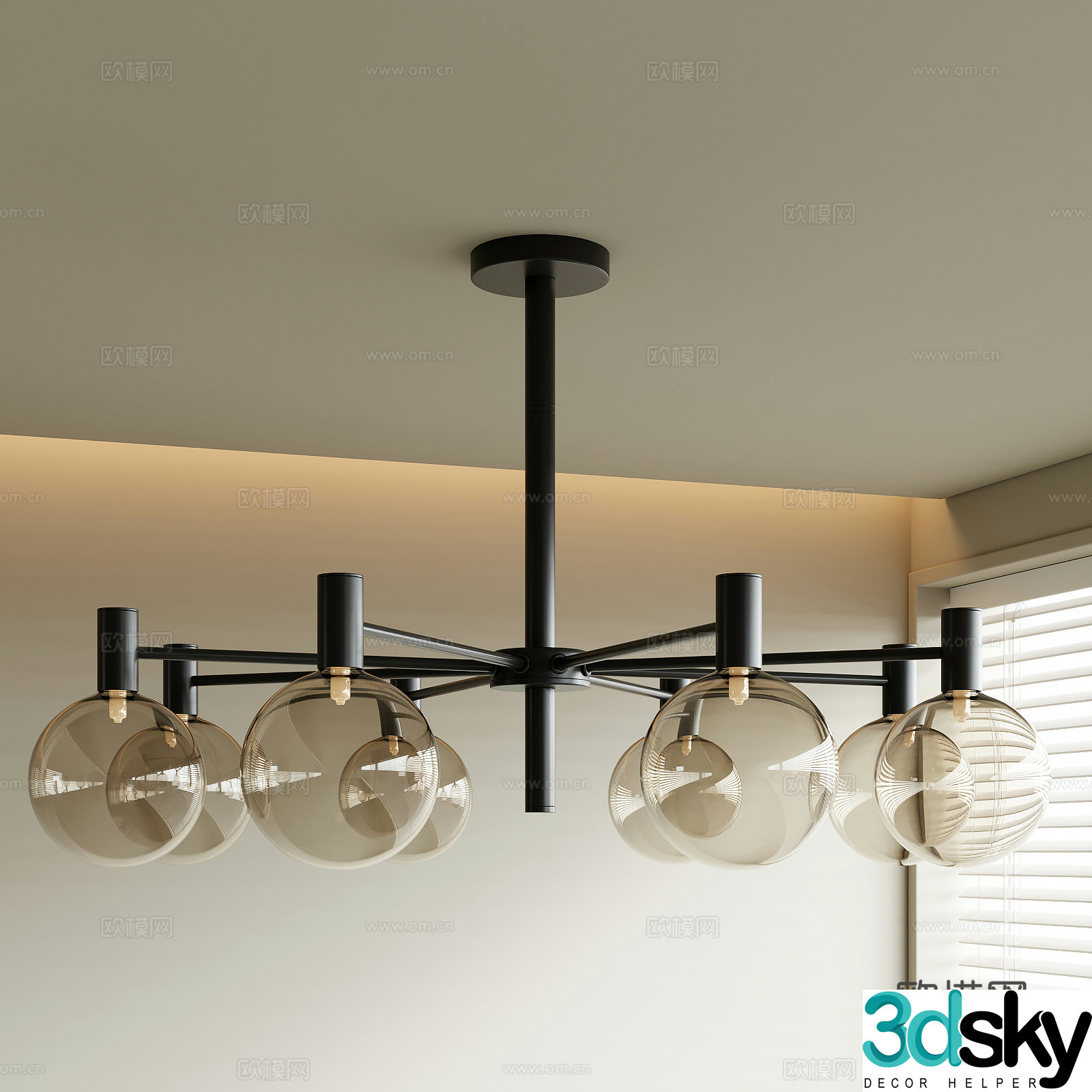 Modern chandelier 3d model