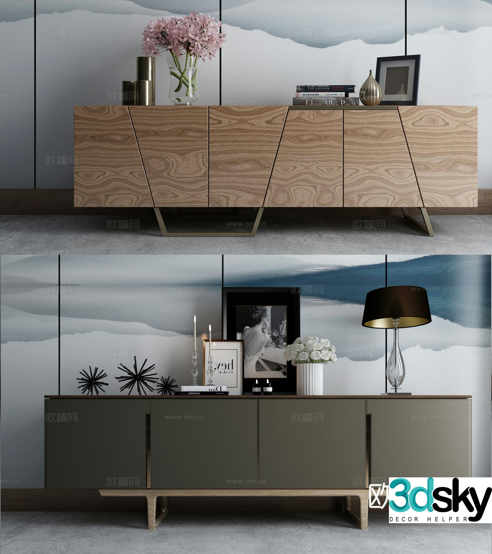 New Chinese modern TV cabinet 3D model