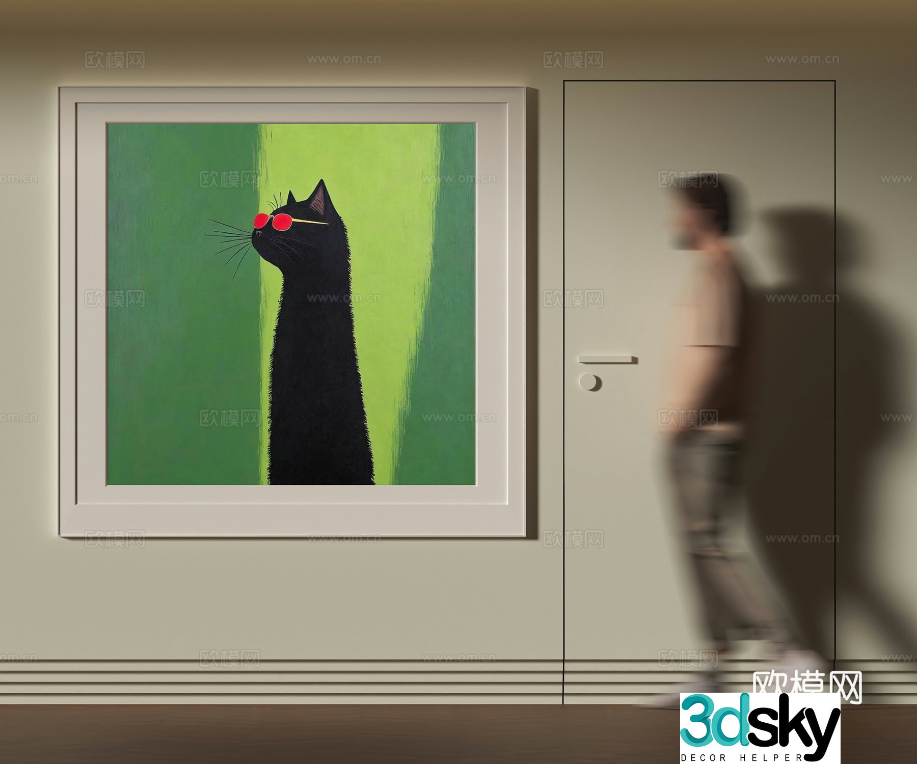 Modern animal decoration hanging painting 3d model