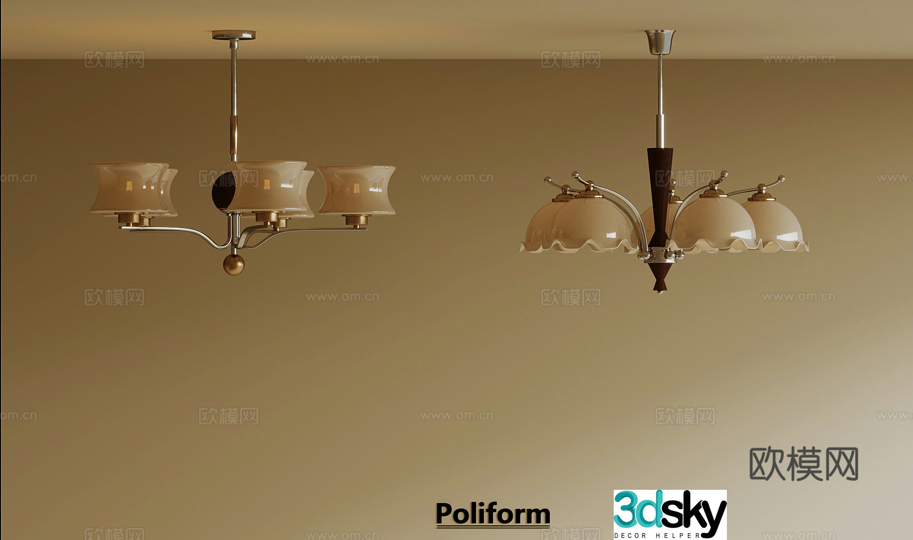 3D model of medieval style chandelier