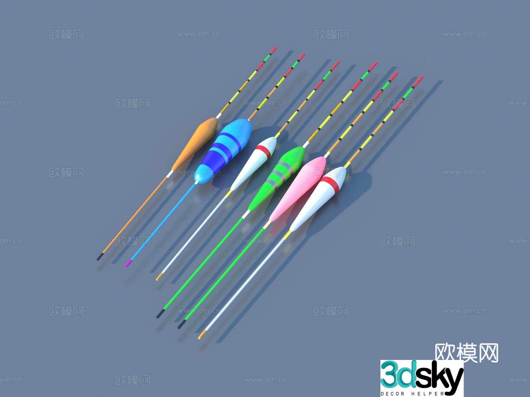 Fishing gear daily necessities craft ornaments artwork 3d model