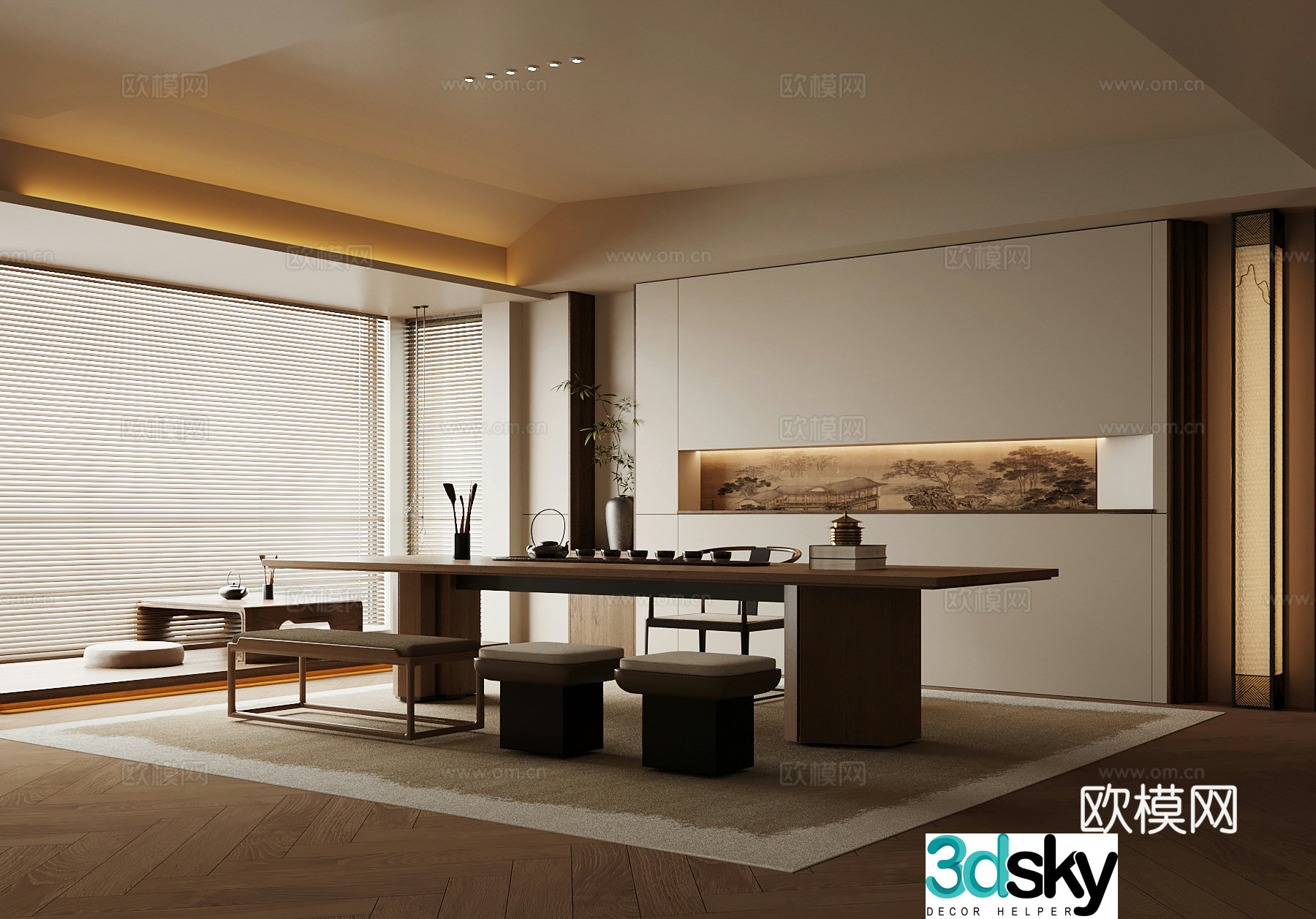New Chinese tea room 3D model