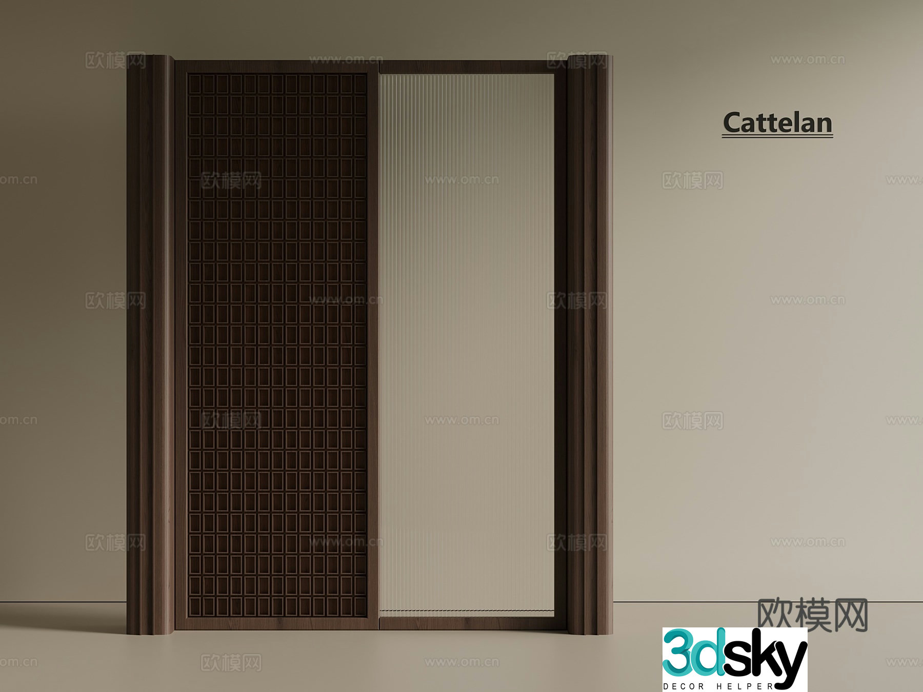 New Chinese style medieval partition wooden partition bedroom partition office partition entrance 3d model