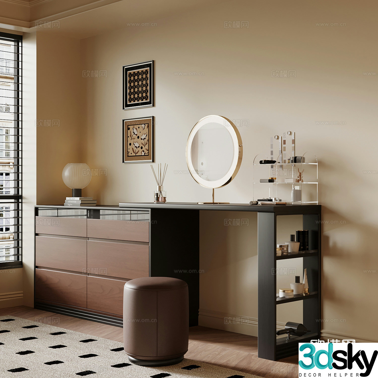 French medieval dressing table 3D model