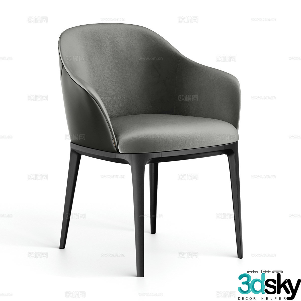Modern Italian fabric leather single chair 3d model