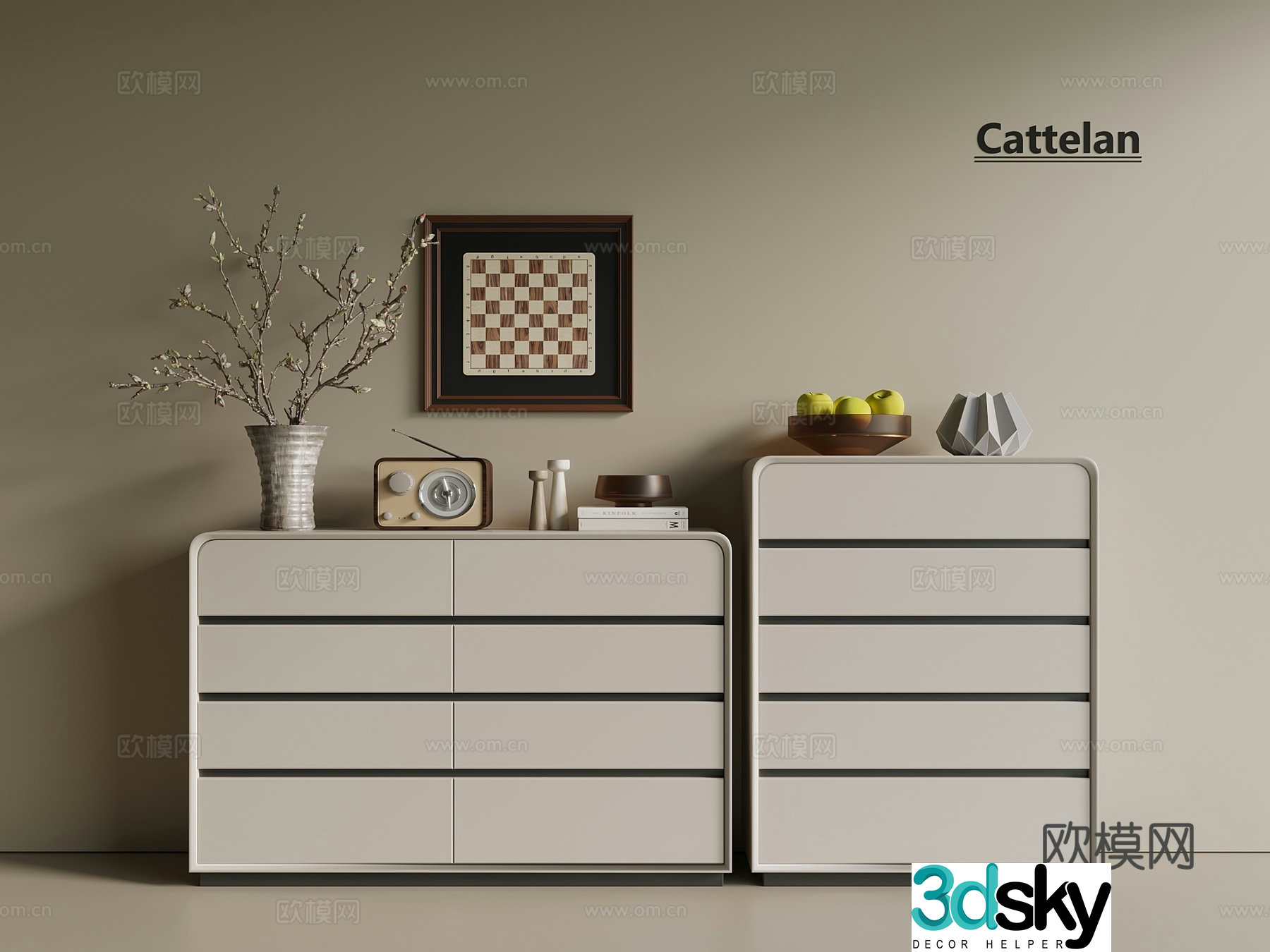 Light luxury Wasabi Entrance Cabinet Side Cabinet End View Cabinet Porch Cabinet Low Cabinet 3D Model