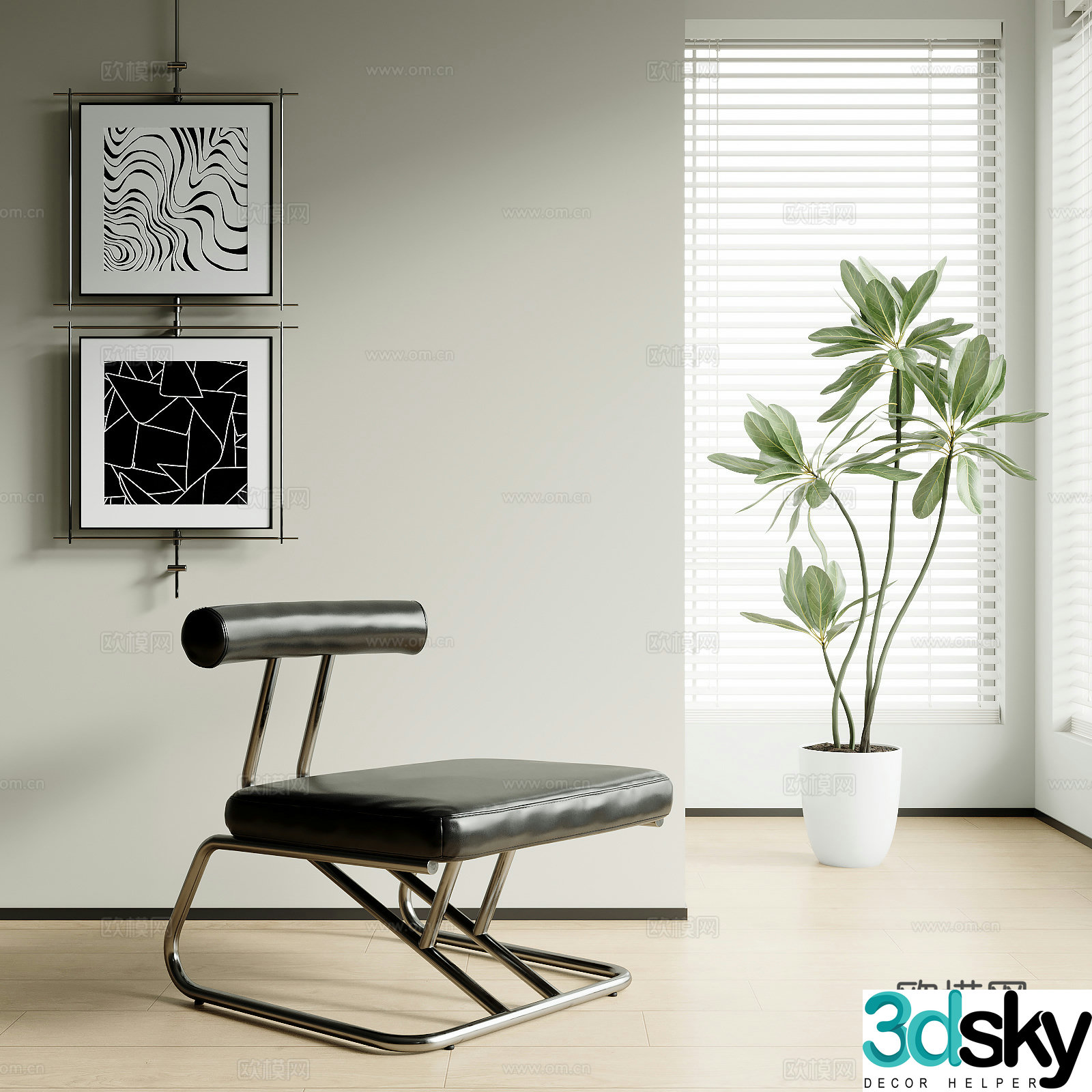 Modern leisure chair 3d model