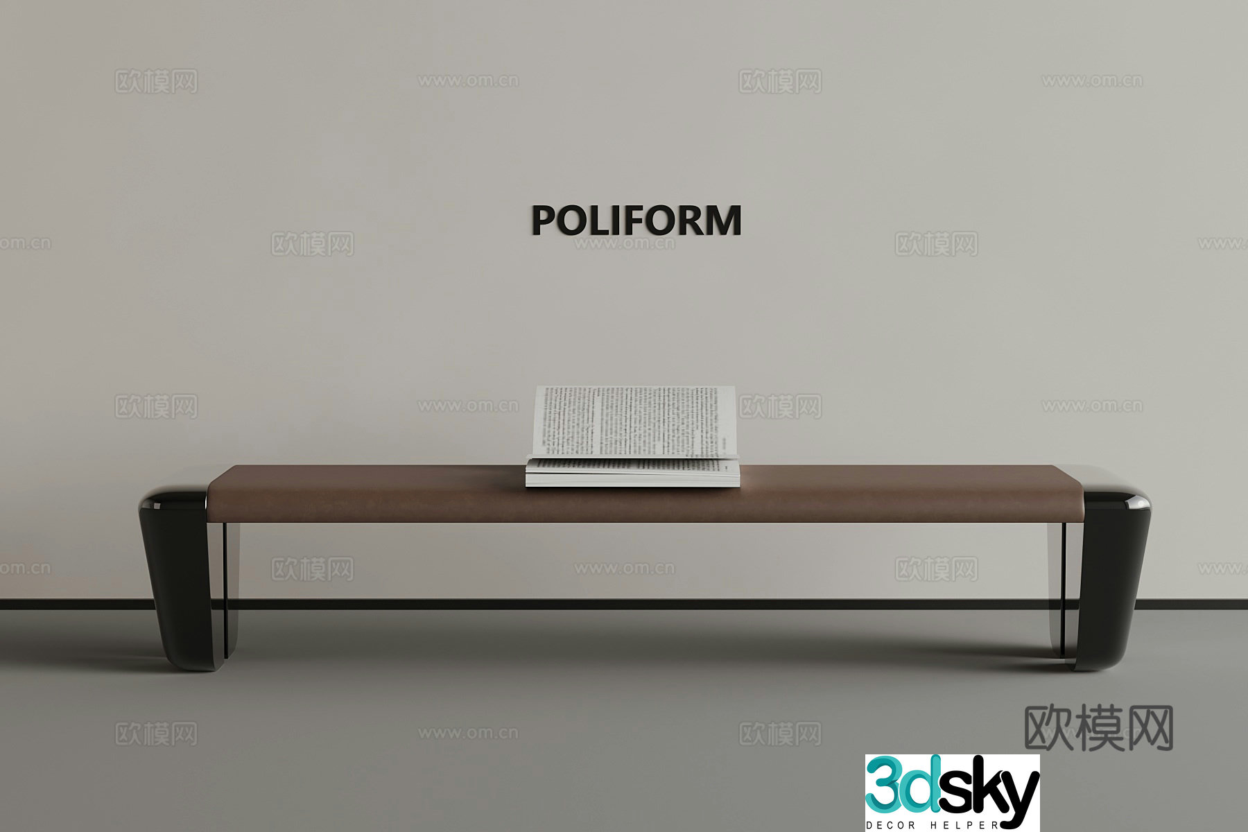 Modern shoe changing stool 3d model