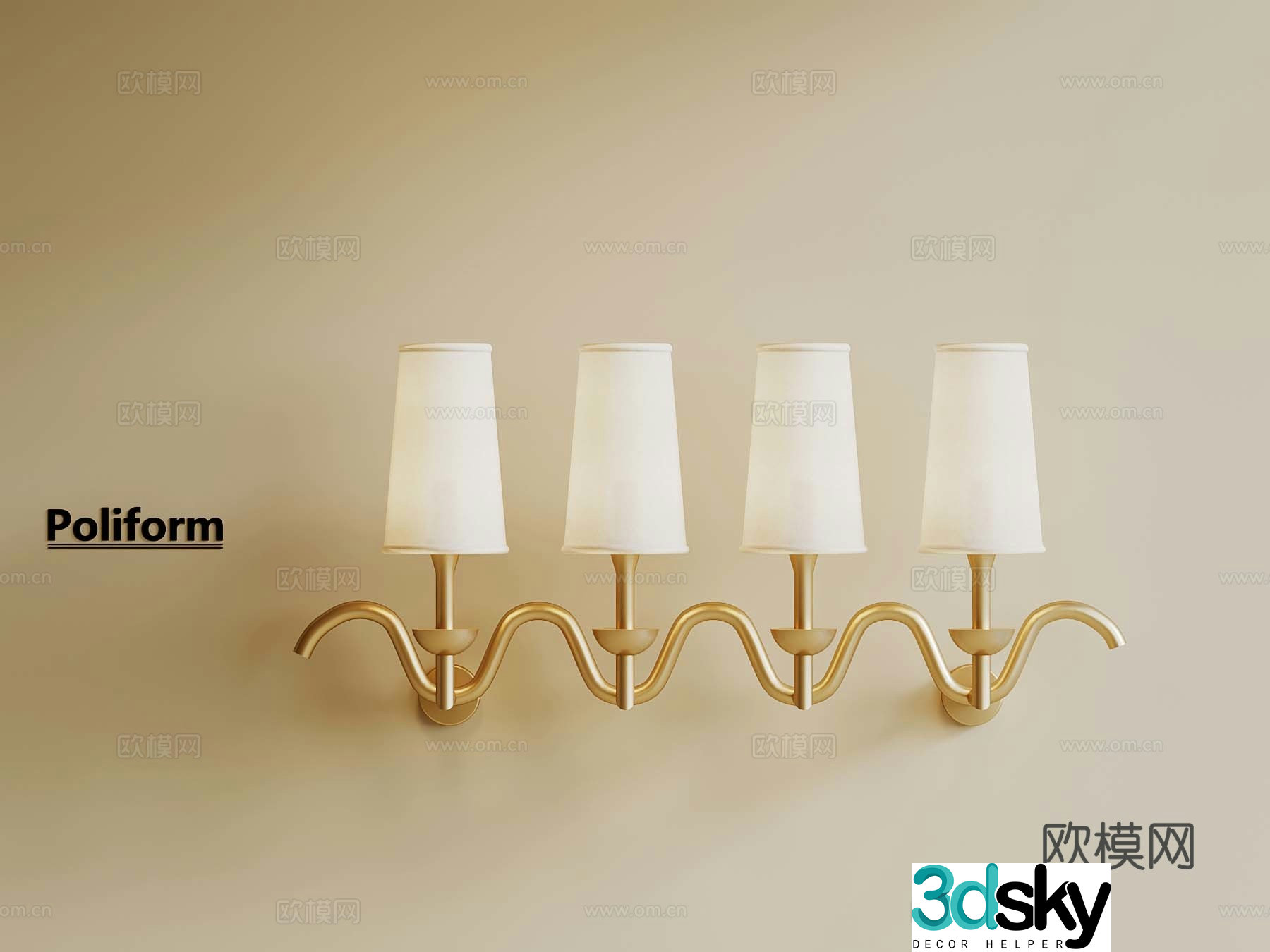 French American wall lamp decorative wall lamp 3d model