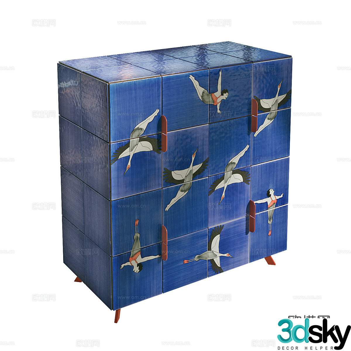 3d model of chest of drawers